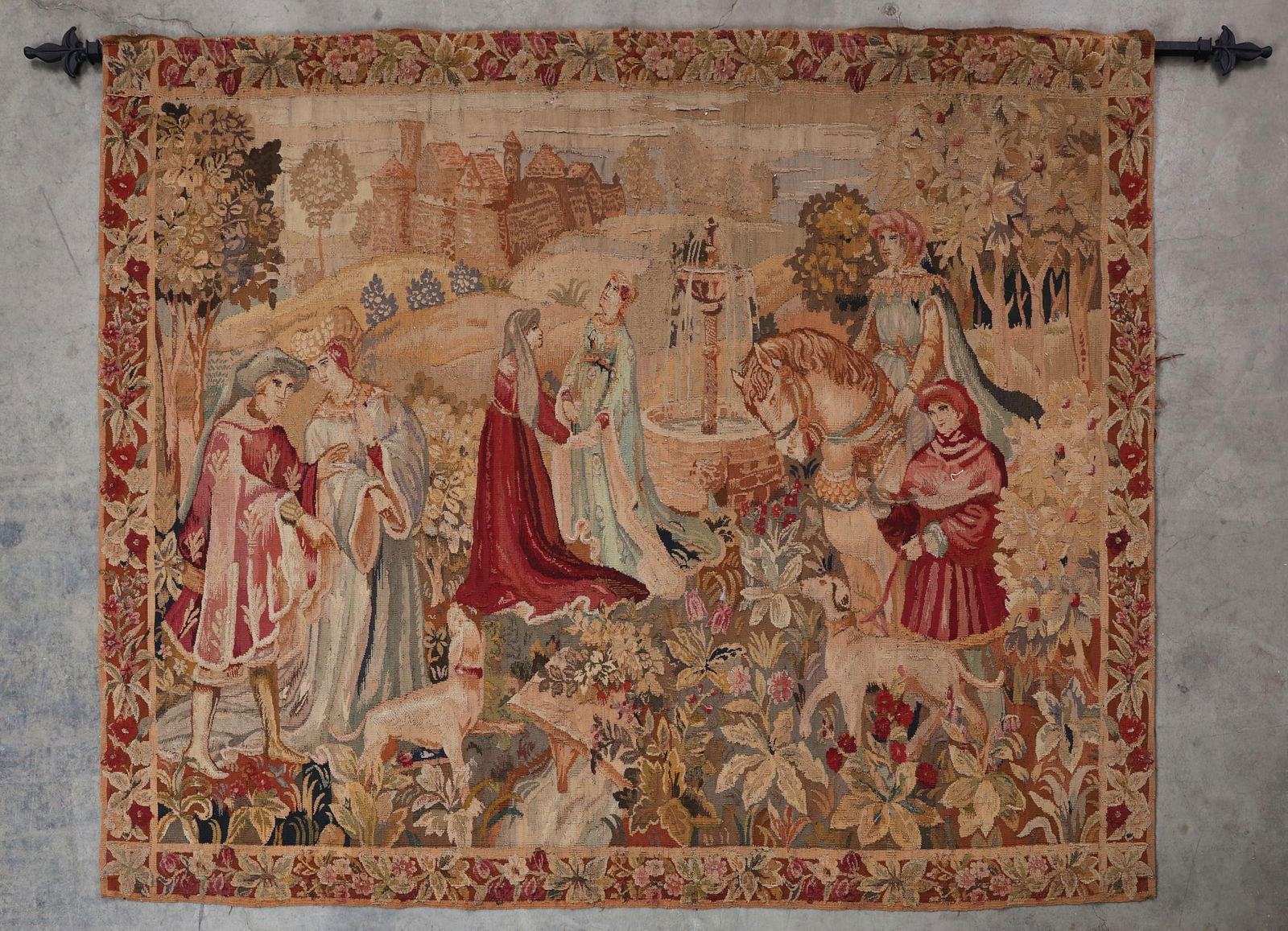 A French Gothic style tapestry of figures (1 of 5)