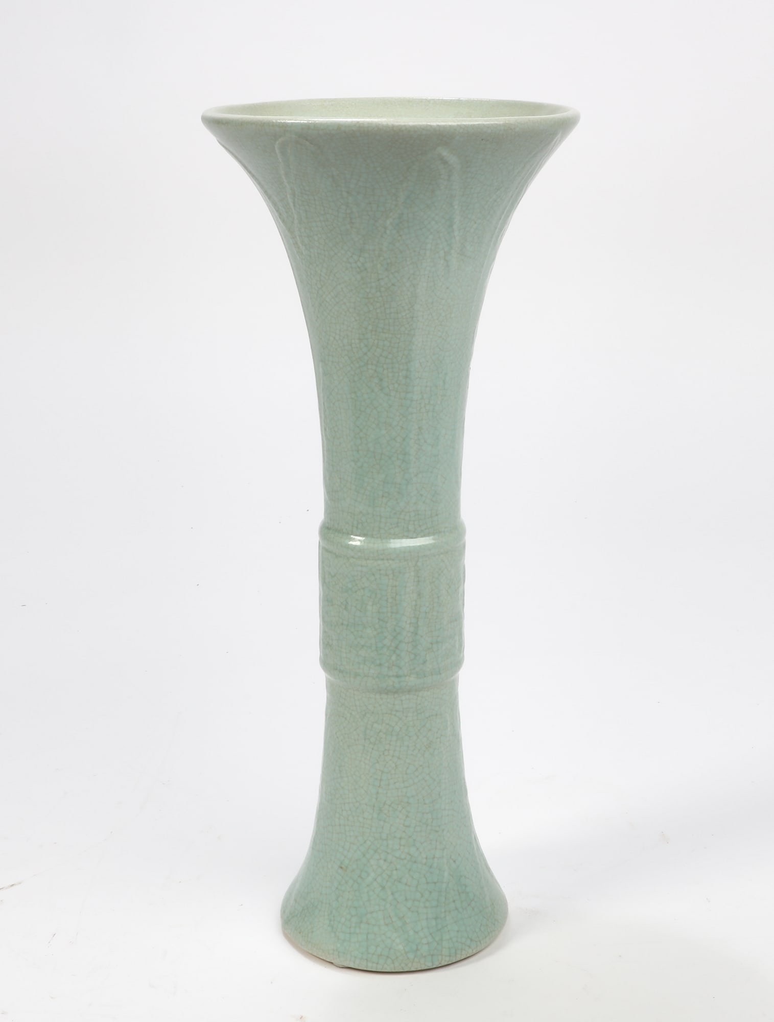 Chinese celadon crackle glazed porcelain gu vase (1 of 3)