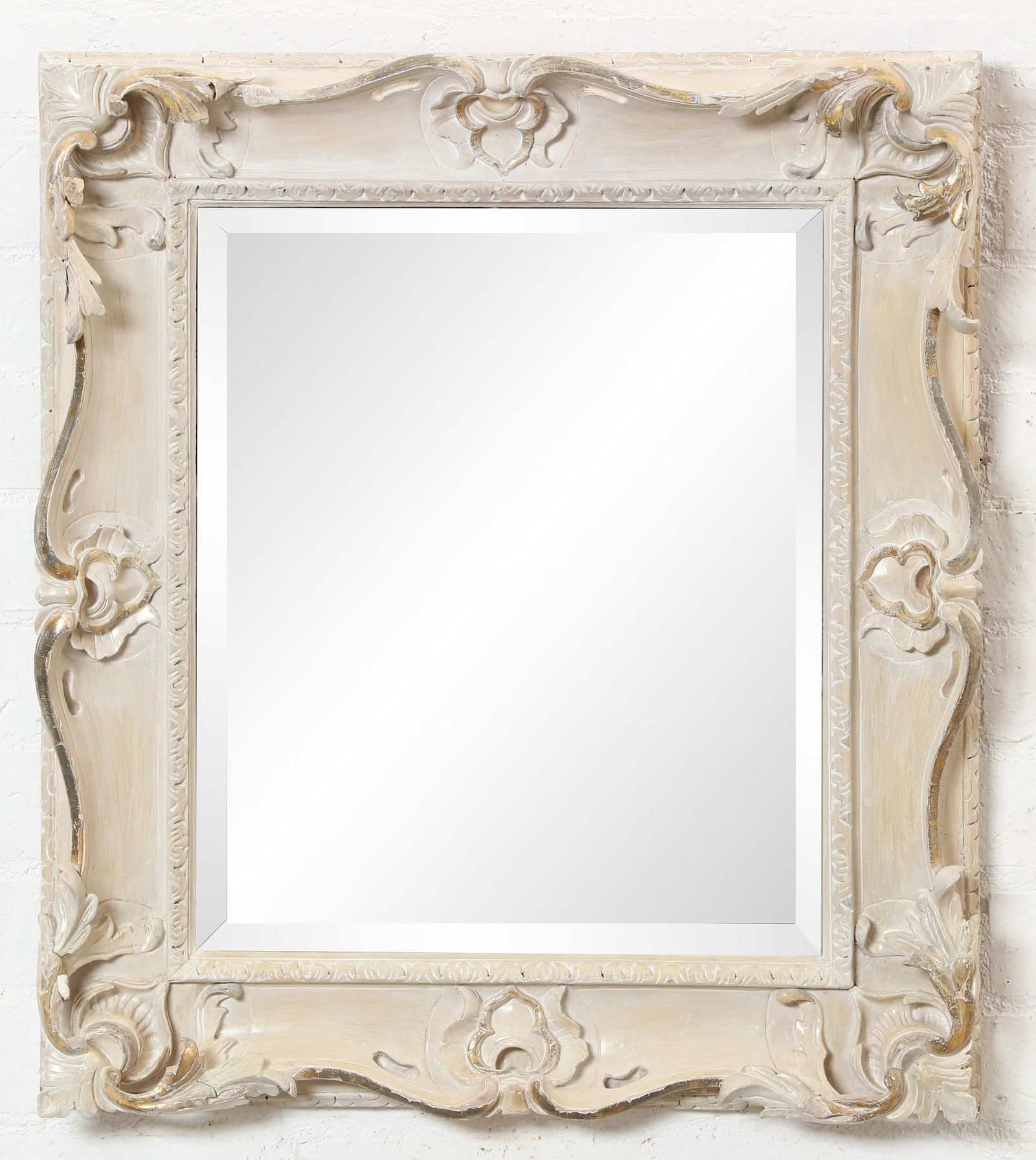 A Continental Baroque style white painted mirror (1 of 8)