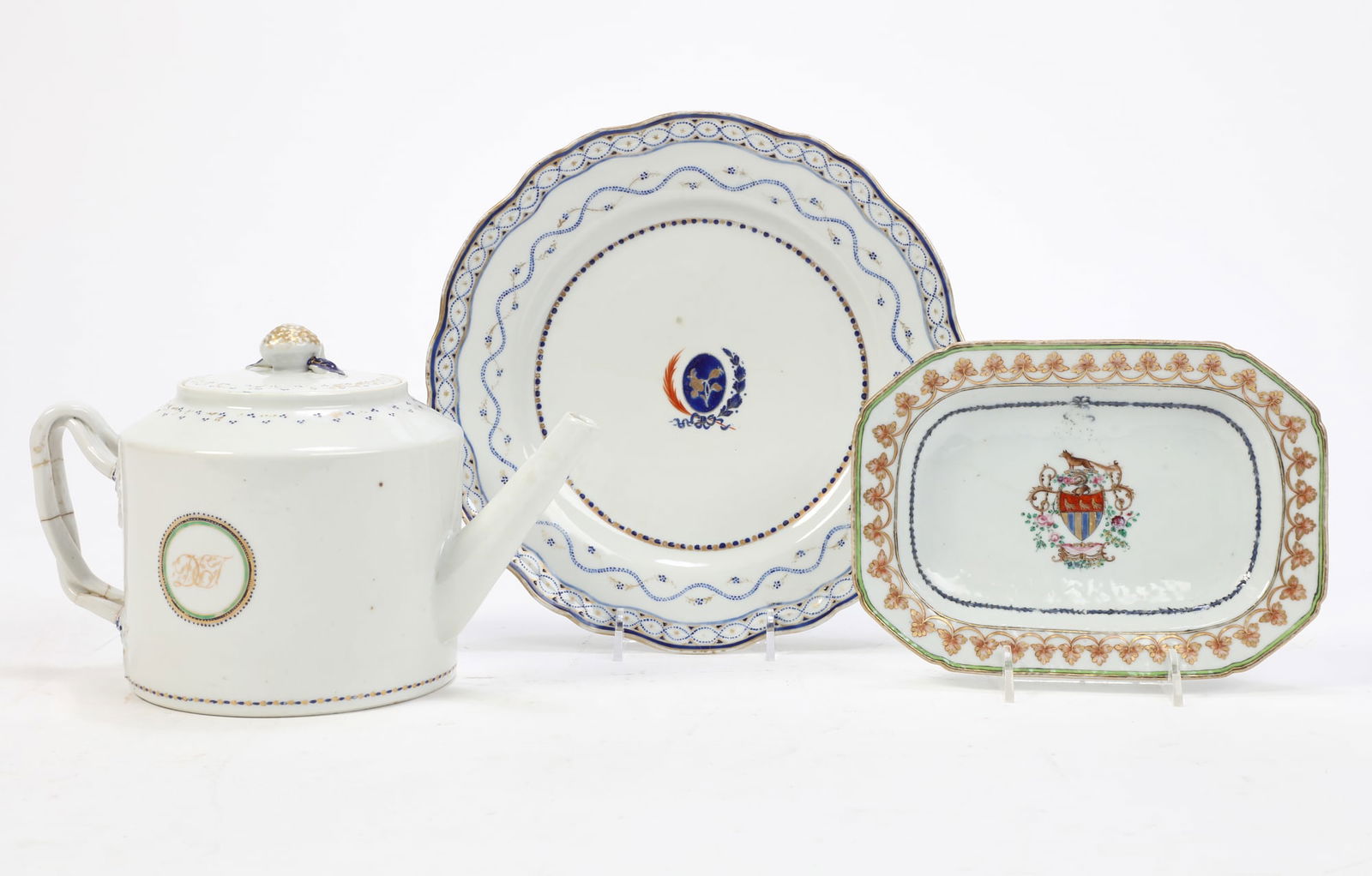 Three Chinese export porcelain armorial articles (1 of 3)