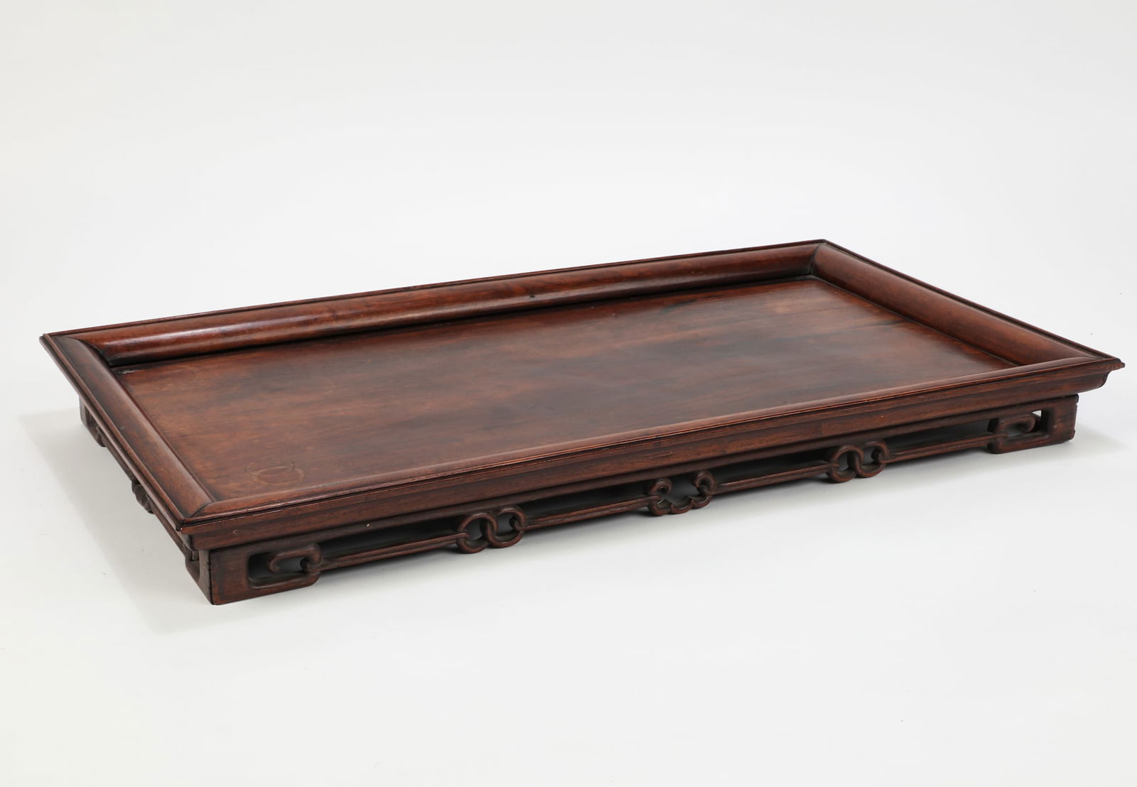 A large Chinese carved wooden tea tray (1 of 4)