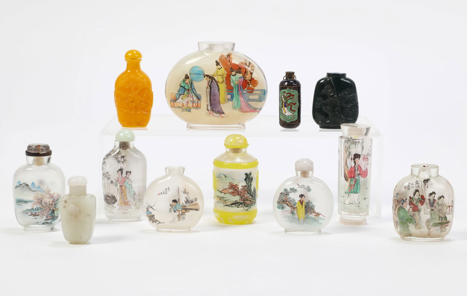 A group of twelve Asian snuff bottles (1 of 5)