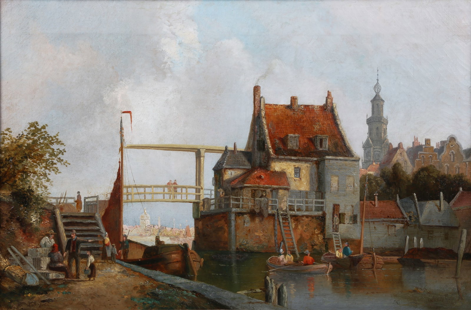 Dutch School, Figures by an estuary: Dutch School19th centuryFigures by an estuaryoil on canvassigned lower right illegible15 3/4 x 24in (40 x 61cm)