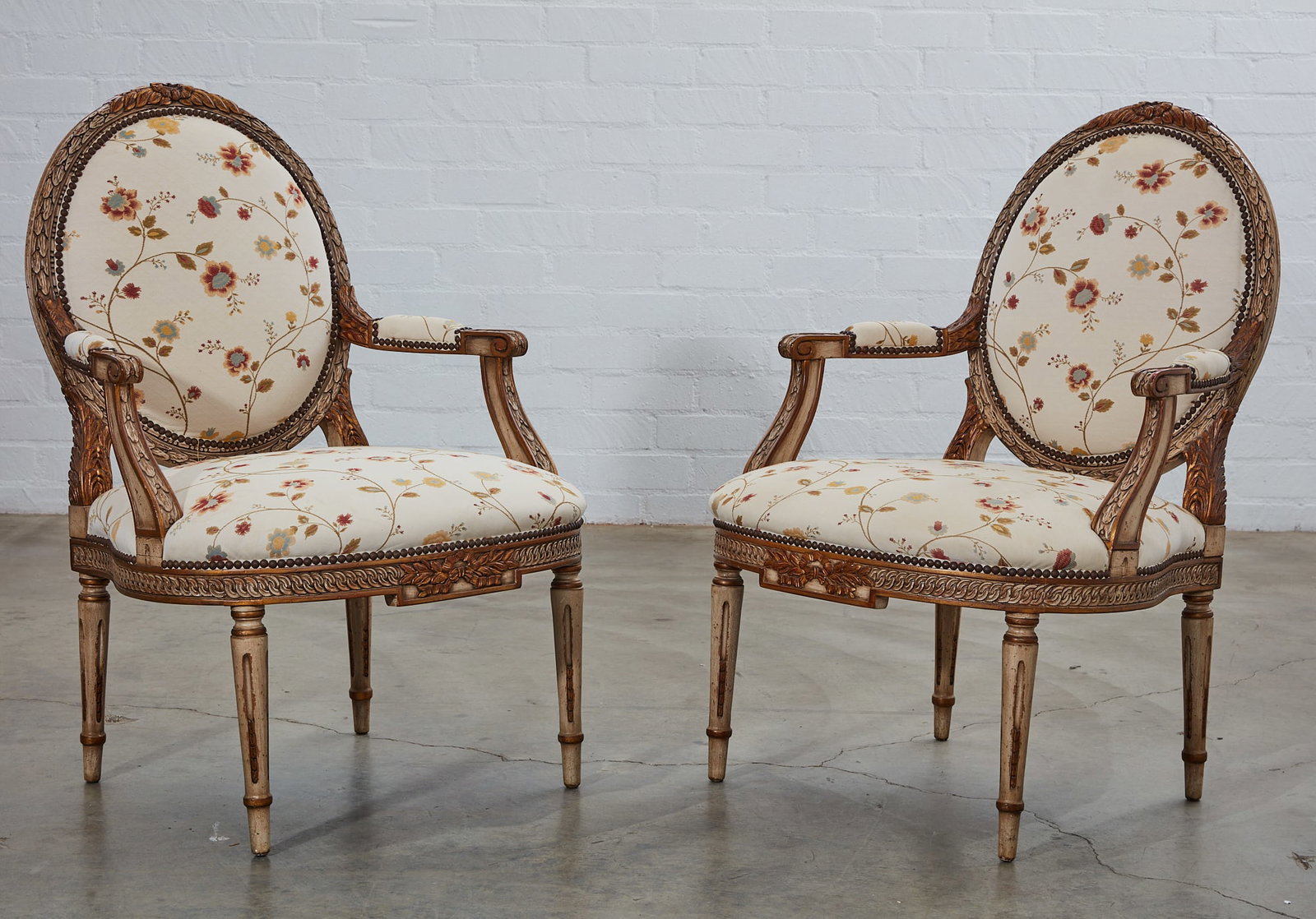 Pair of Karges Louis XVI style armchairs, modern (1 of 6)
