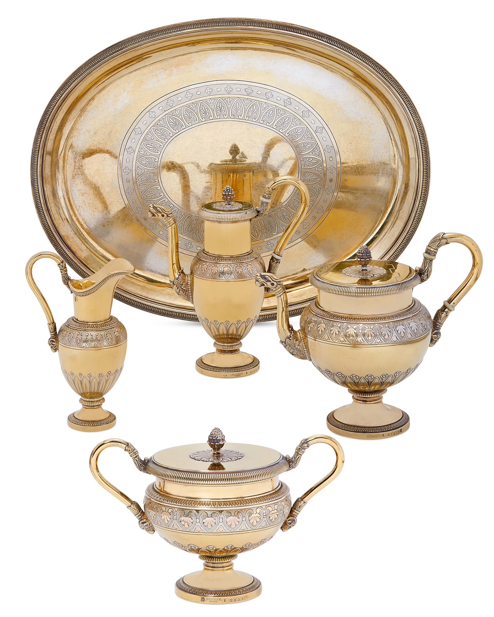 A French silver gilt tea & coffee set, Odiot (1 of 13)