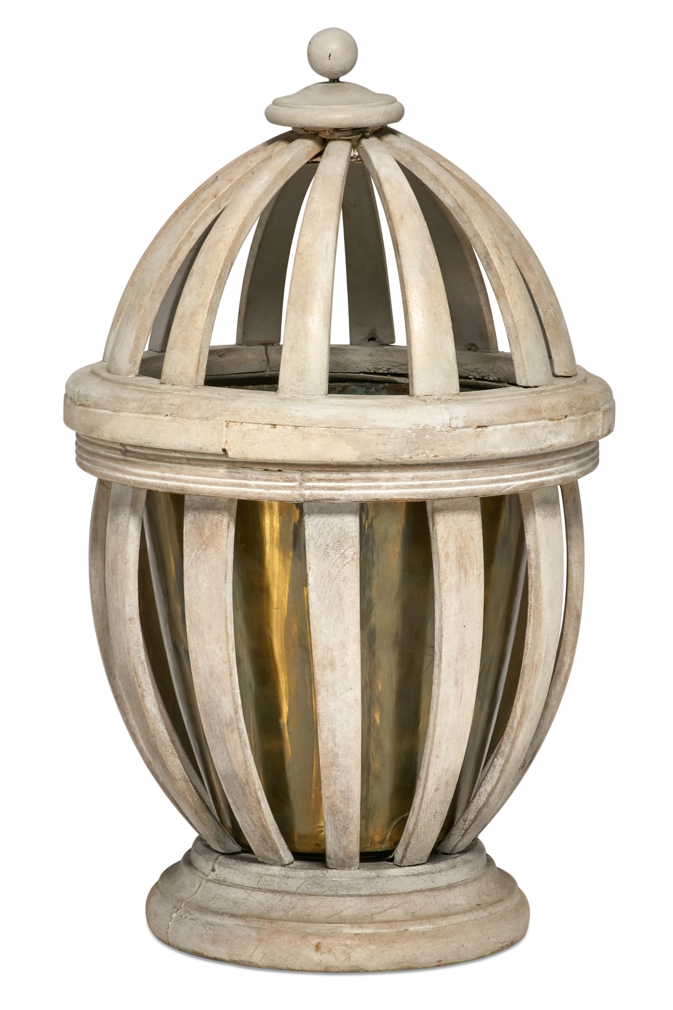 A white painted covered basket form jardiniere (1 of 5)