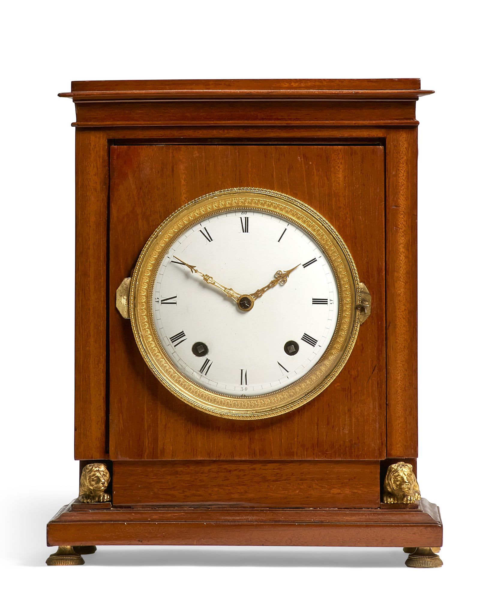 A Directoire gilt mahogany mantel clock (1 of 8)