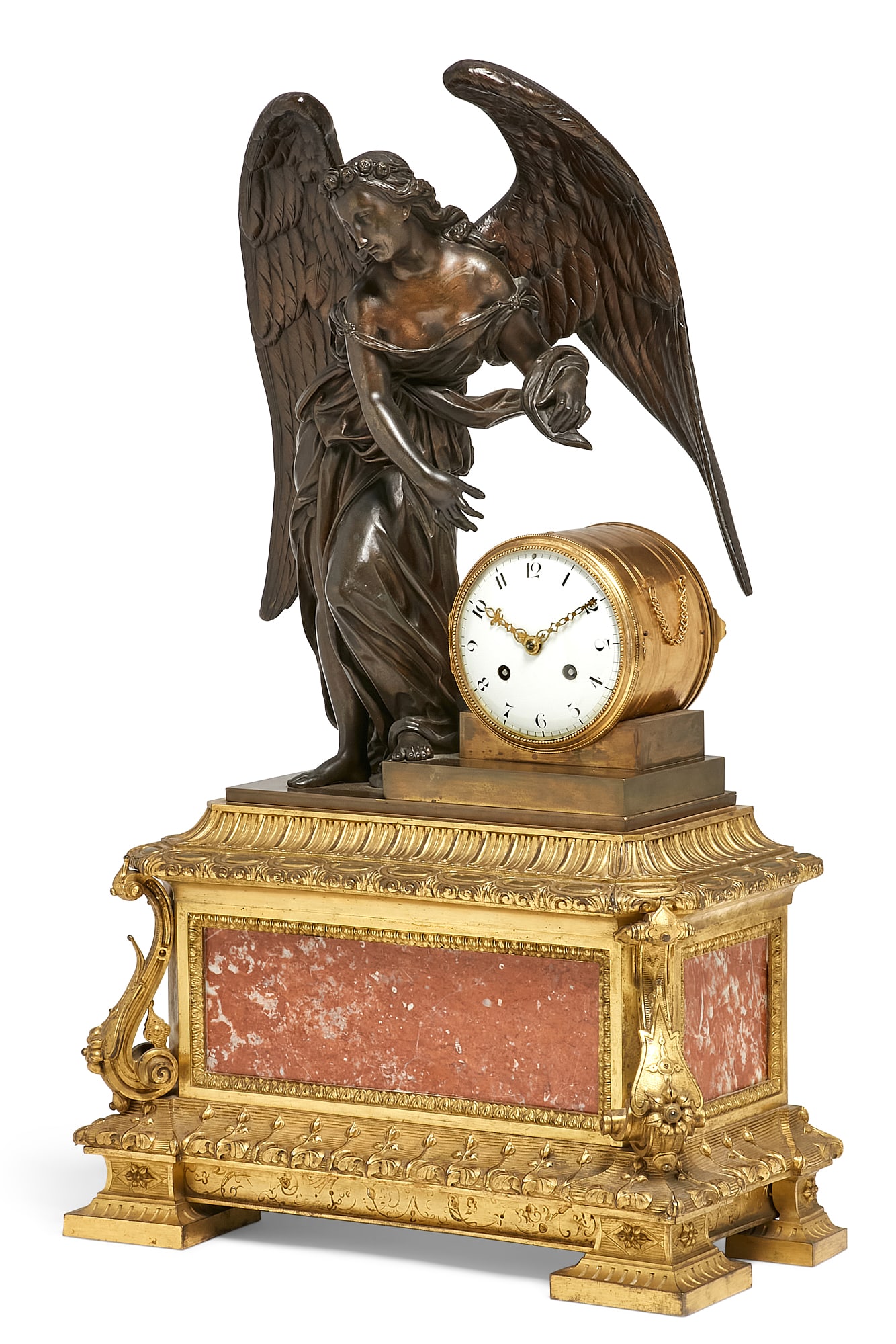 A French bronze and rose marble figural clock (1 of 14)