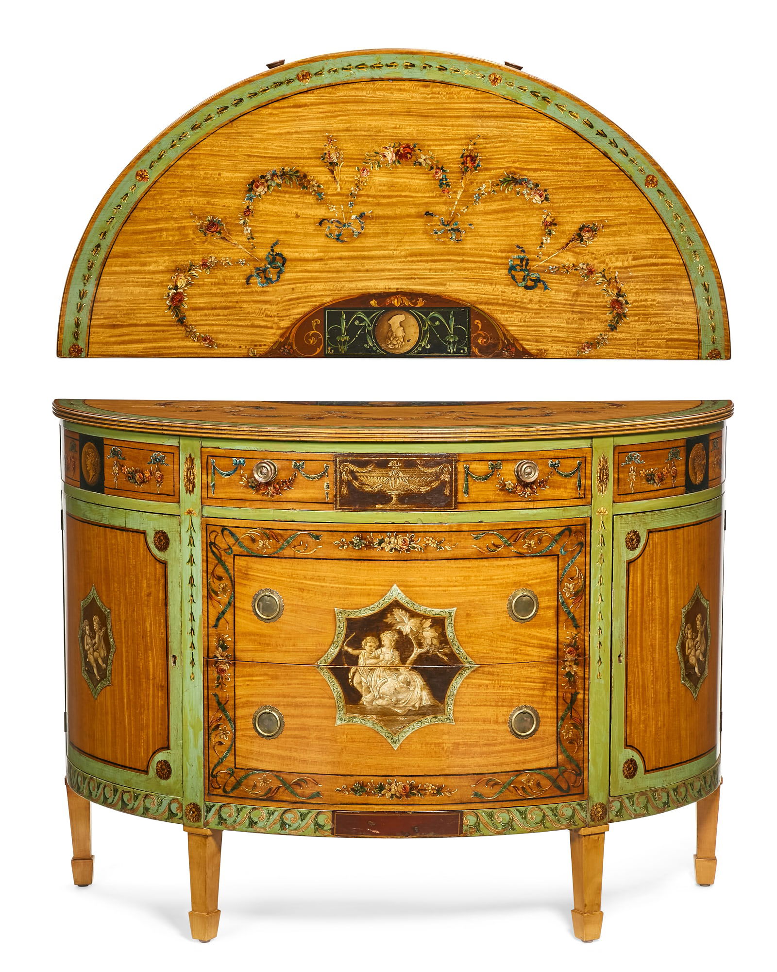 A George III style polychrome decorated commode (1 of 18)