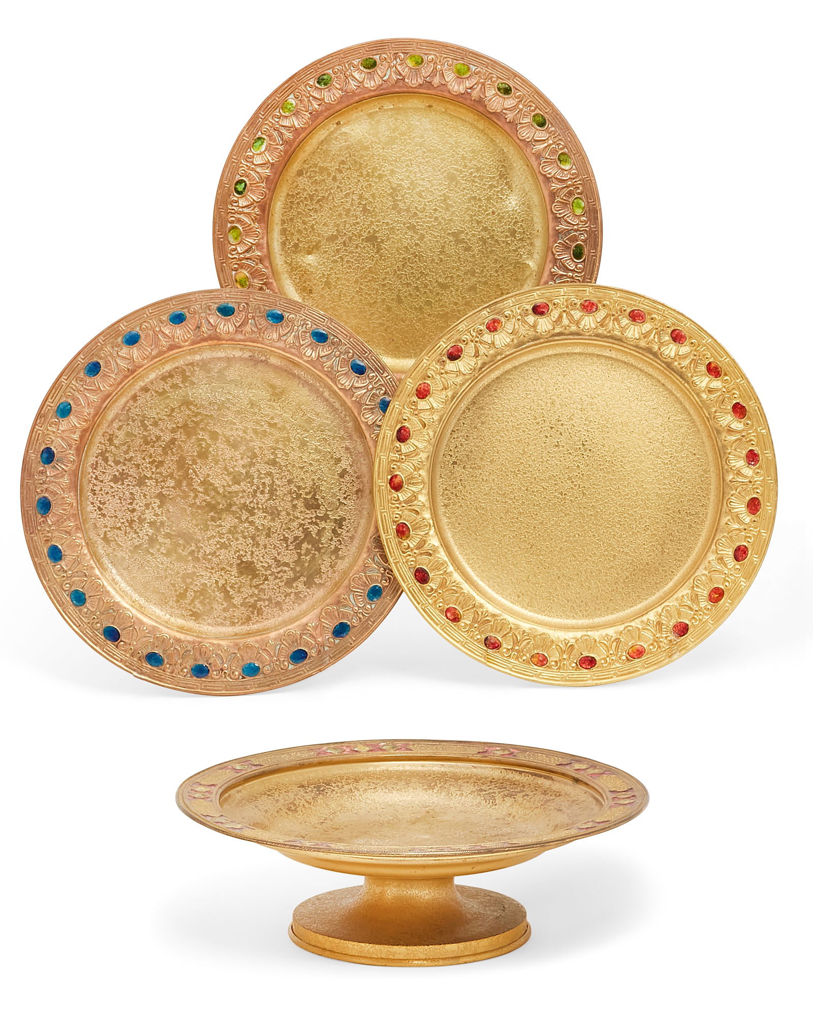 Four Tiffany Furnaces Favrile bronze table wares (1 of 8)