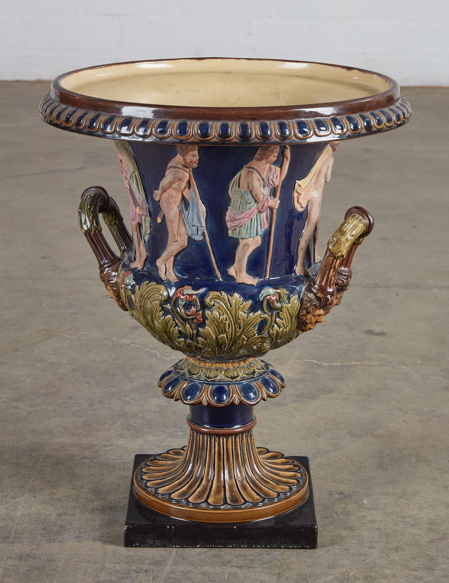 A Continental majolica earthenware urn (1 of 4)