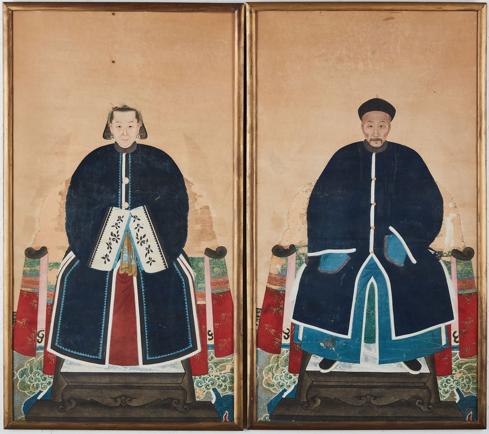 A pair of Chinese ancestor portraits (1 of 9)