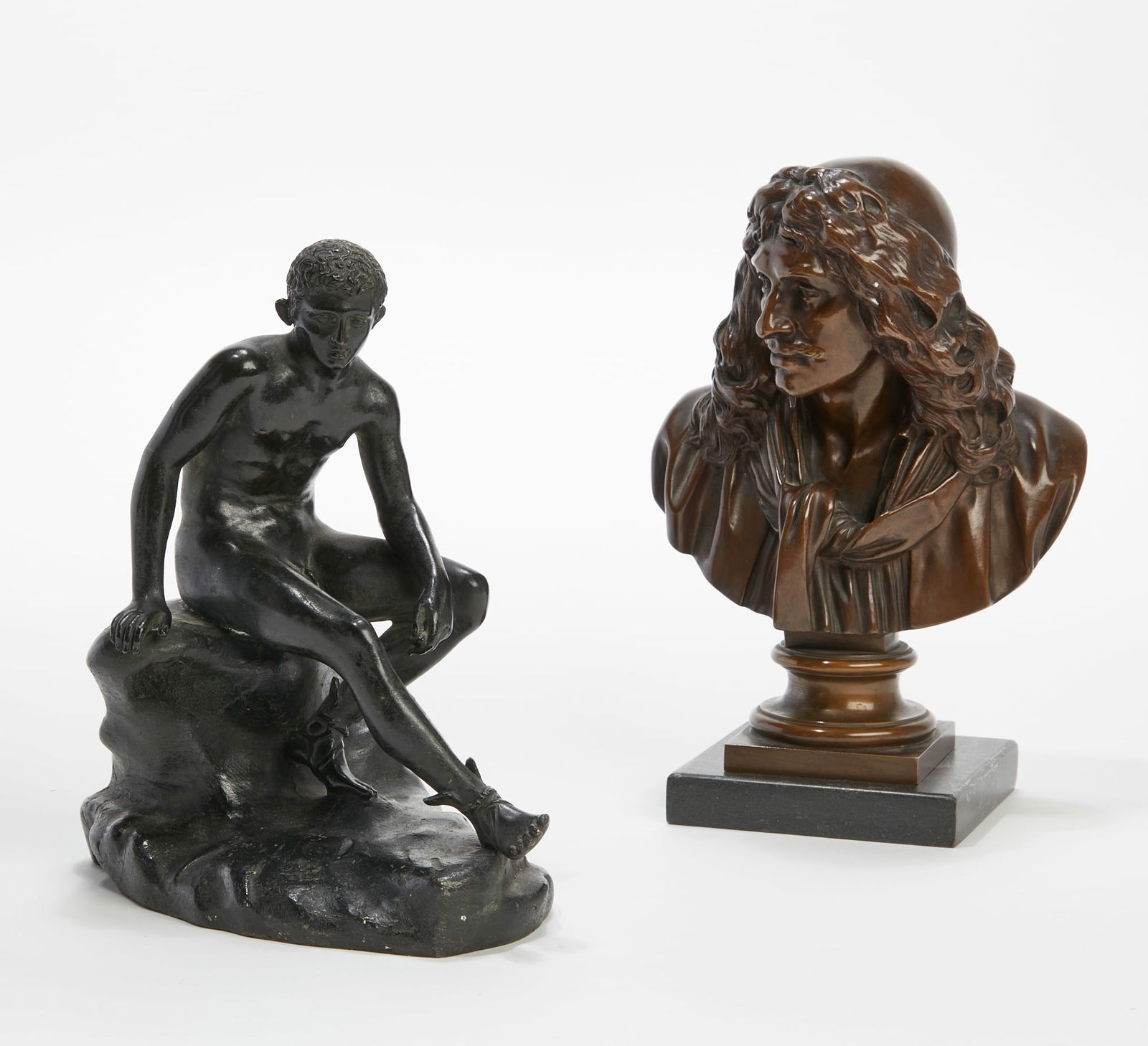 Two Continental patinated figural bronzes (1 of 6)