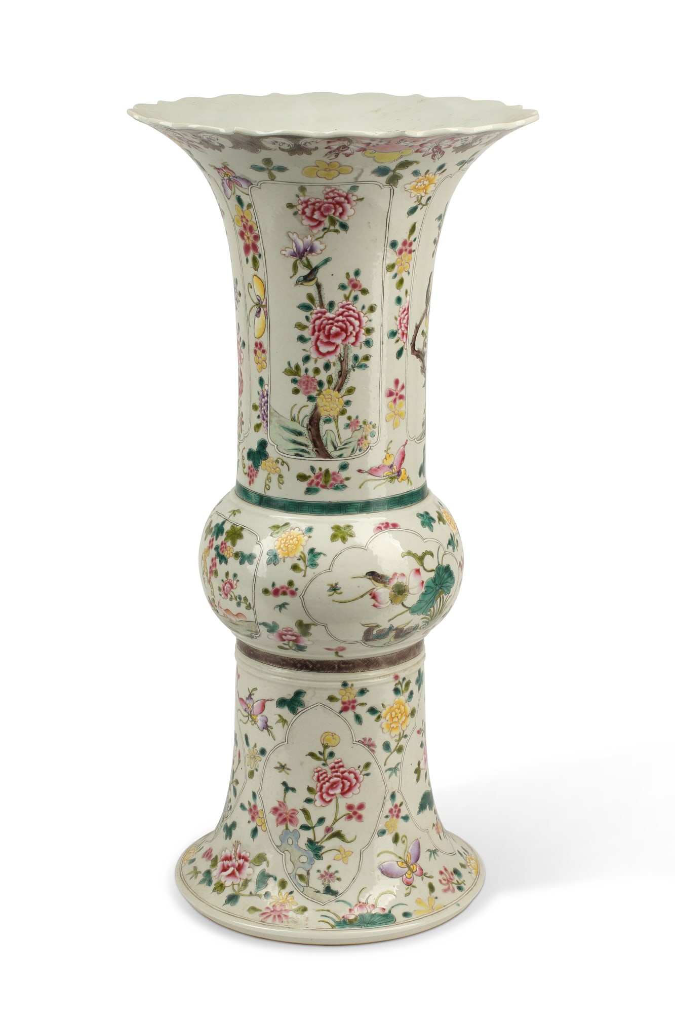 A Chinese famille rose porcelain vase: A Chinese famille rose porcelain vase height 21in (53.5cm); width 10 1/4in (26cm)