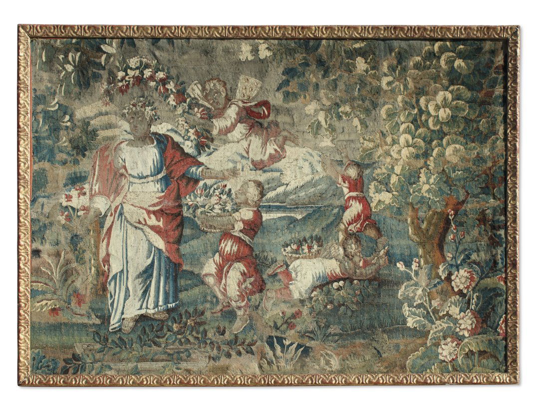 A Flemish Baroque tapestry fragment (1 of 3)