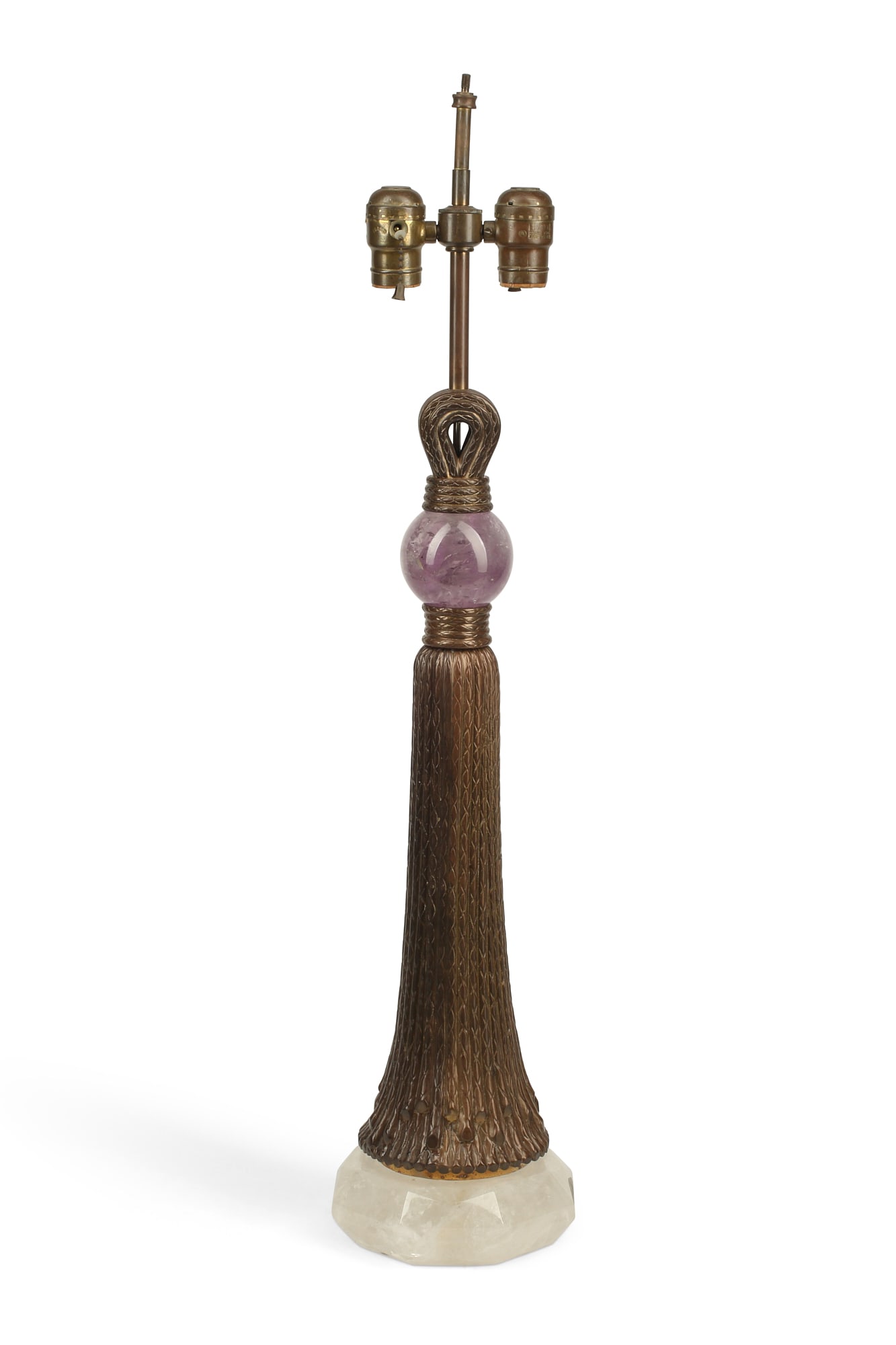 An Art Deco style quartz and bronze lamp (1 of 4)