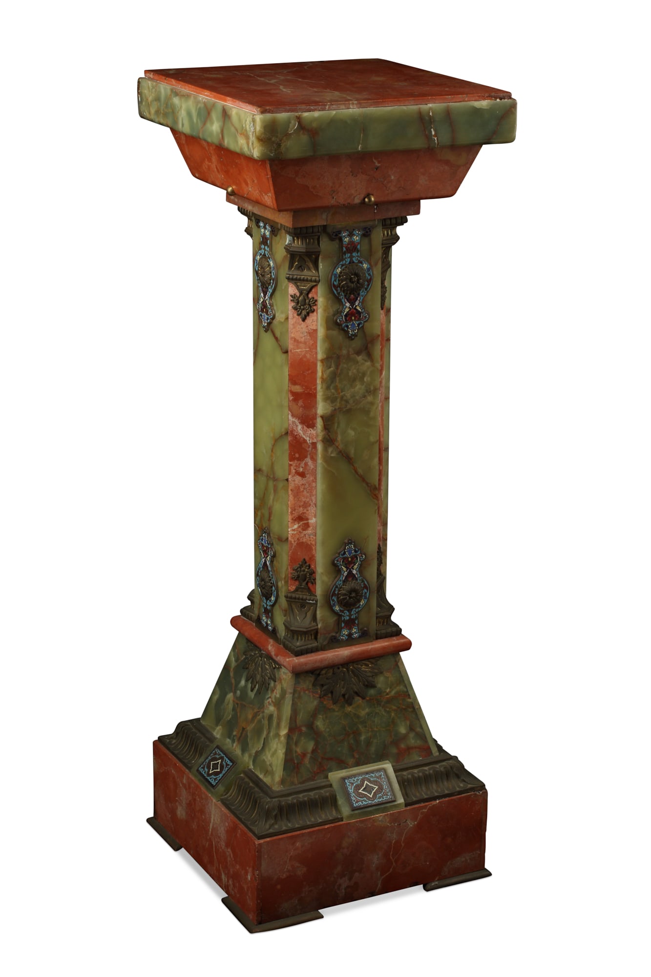 A French bronze, enamen & onyx pedestal (1 of 19)