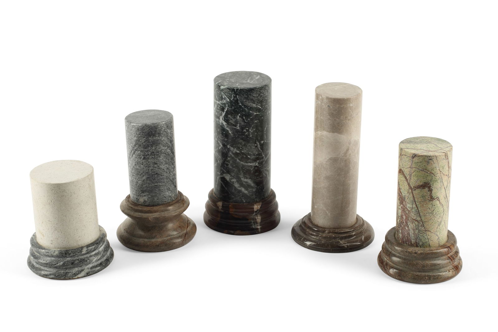 Five Grand Tour style small marble pedestals (1 of 6)