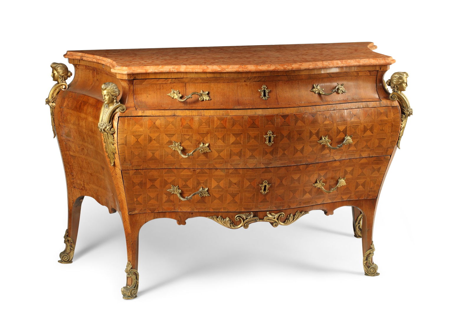 An Italian Rococo  walnut and parquetry commode (1 of 7)