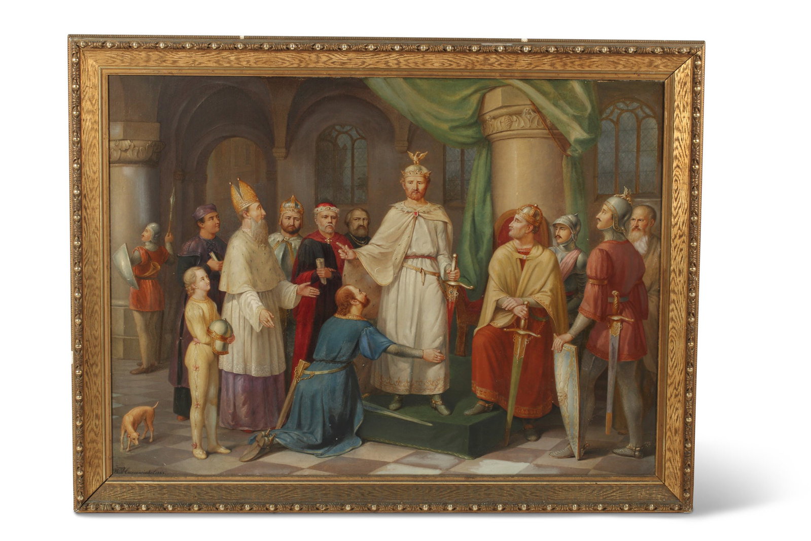 W Harsewinkel , Figures in an interior, oil: W Harsewinkel Figures in an interior oil on canvas signed lower left W. Harsewinkel 31 x 43in (79 x 109.5cm)