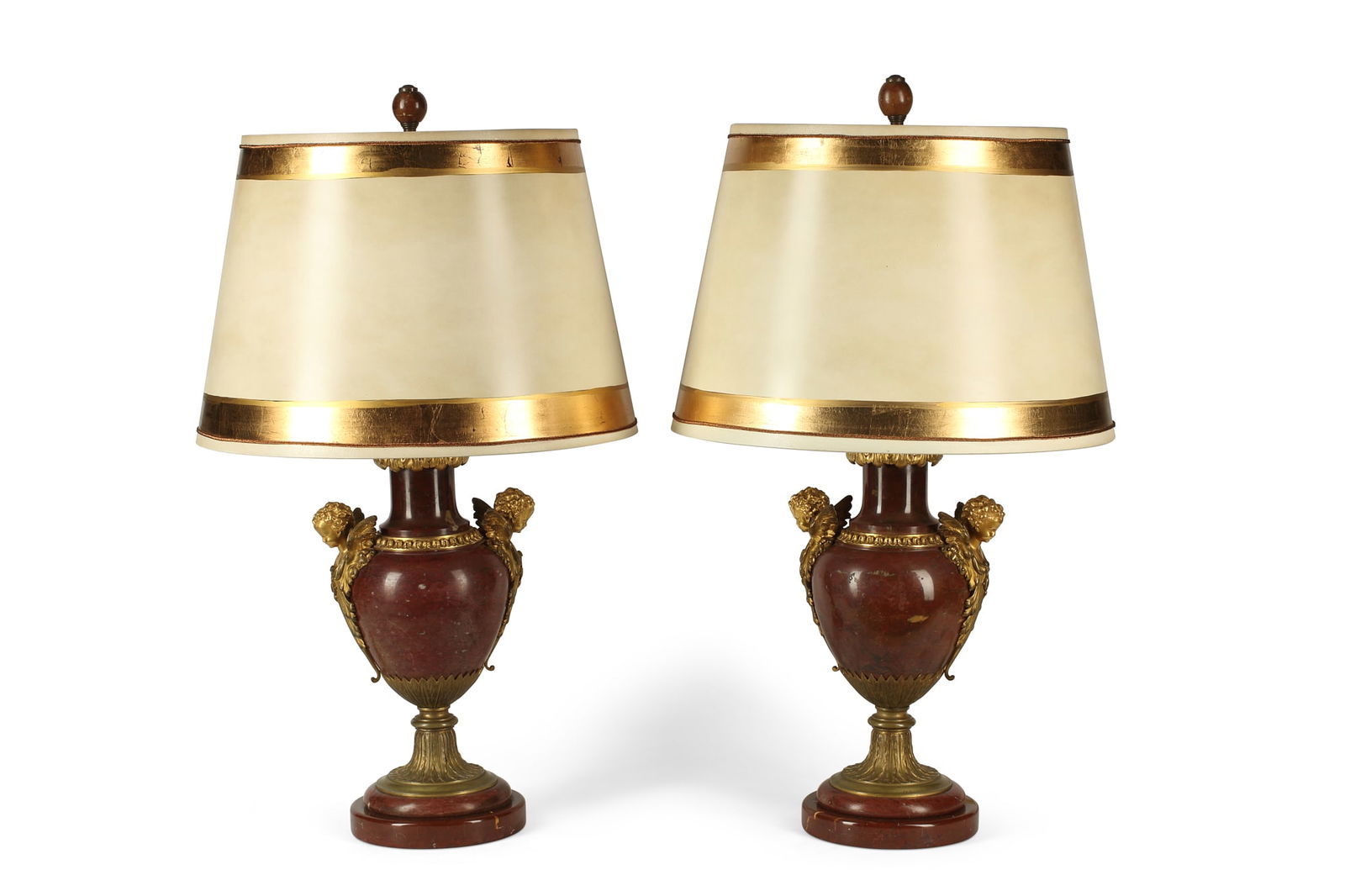 A pair of French bronze & marble lamps, Thiebaut (1 of 10)