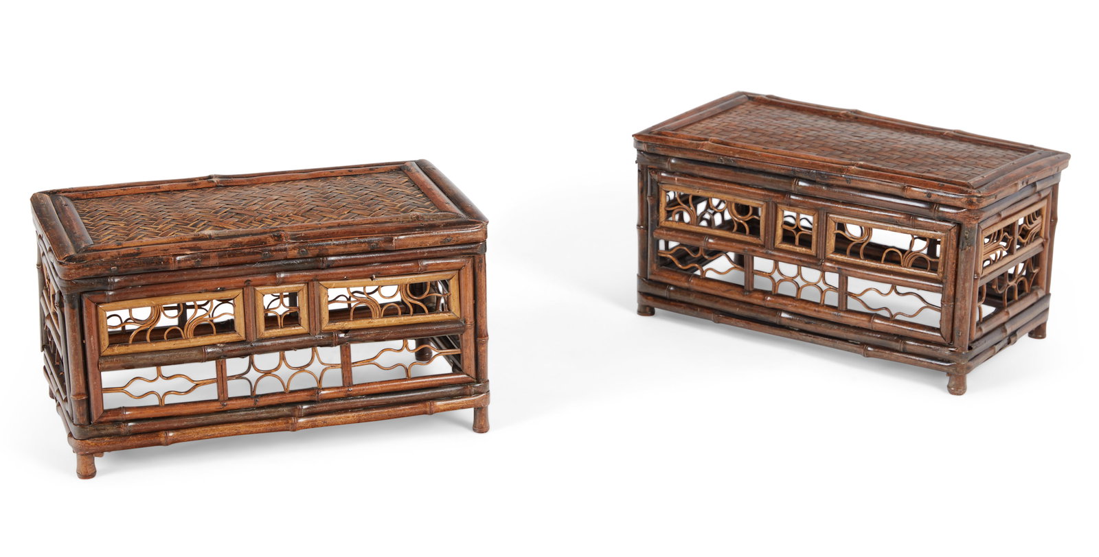 Pair of Chinese bamboo, rattan and wicker stands (1 of 6)