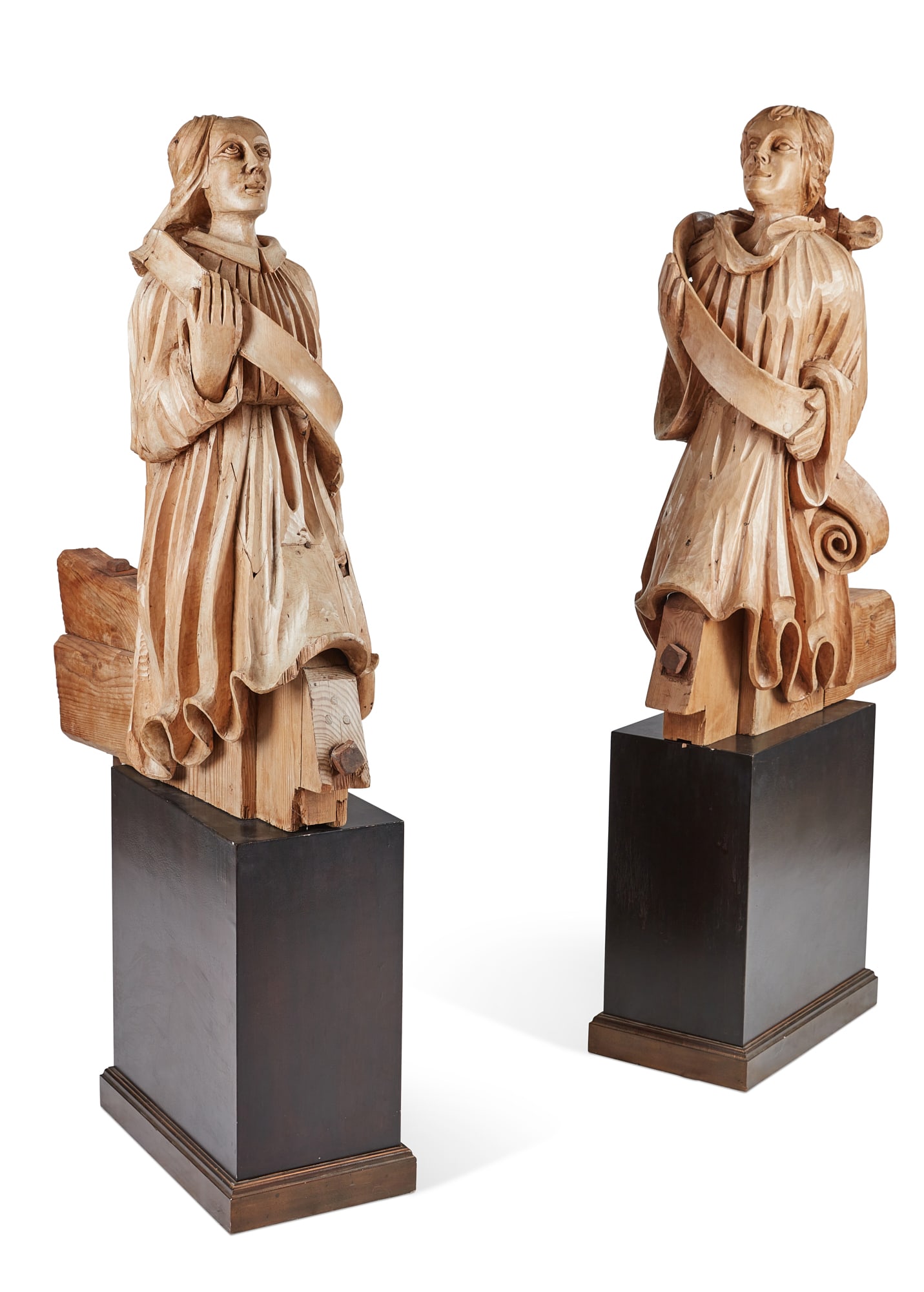 Pair North European Baroque pine figures (1 of 10)