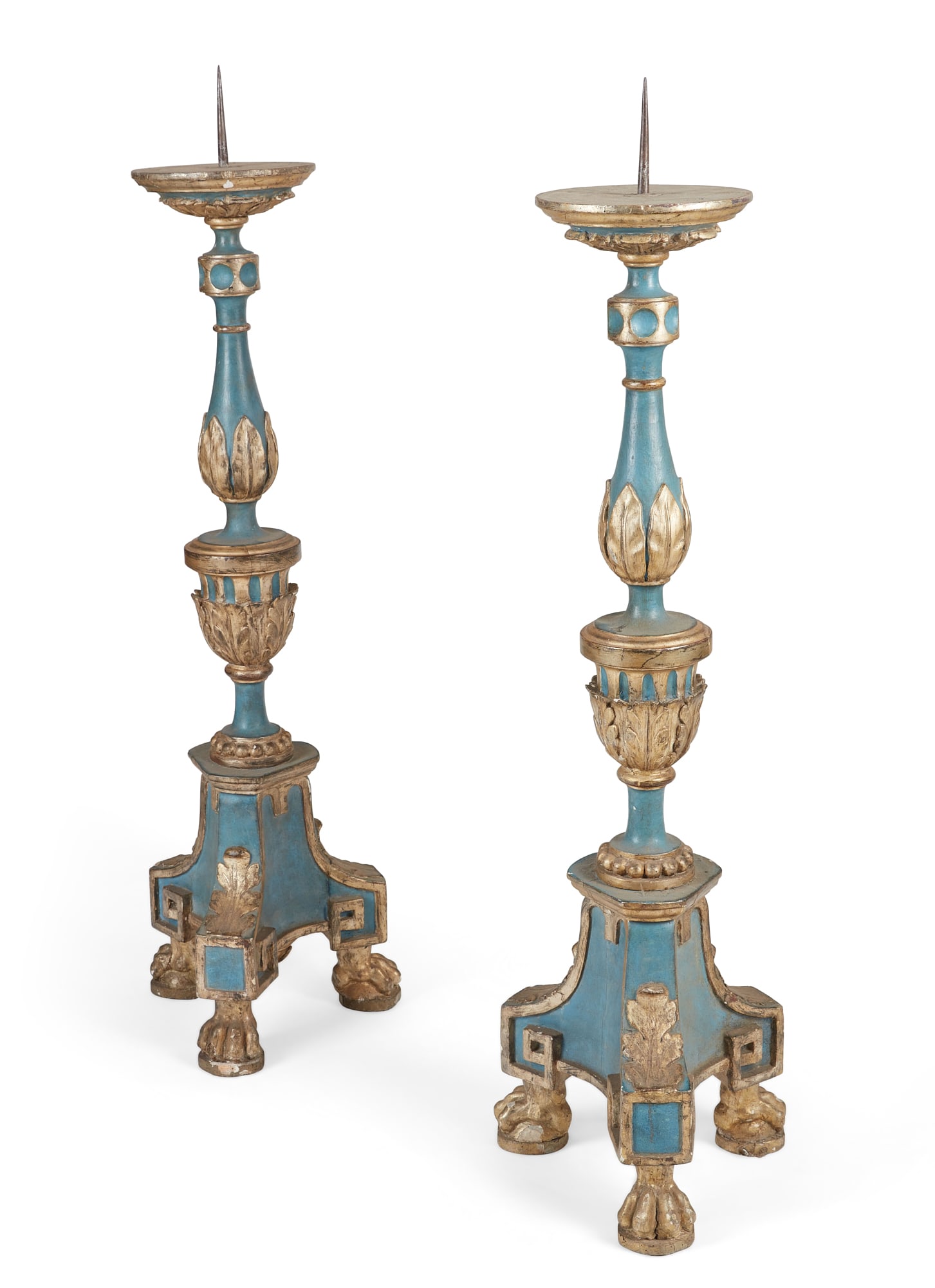 Pair Italian Neoclassical painted altar prickets (1 of 9)