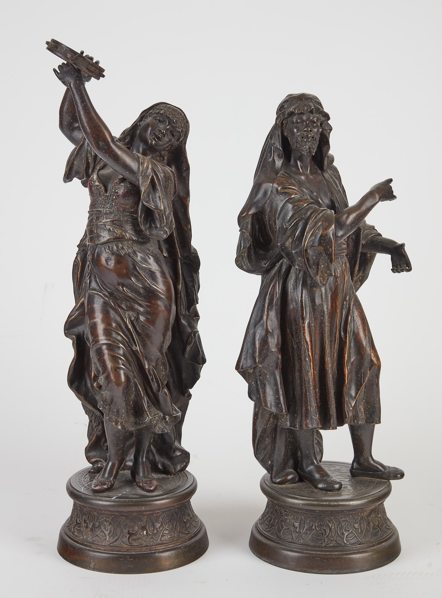 Pair of Continental patinated metal models (1 of 7)
