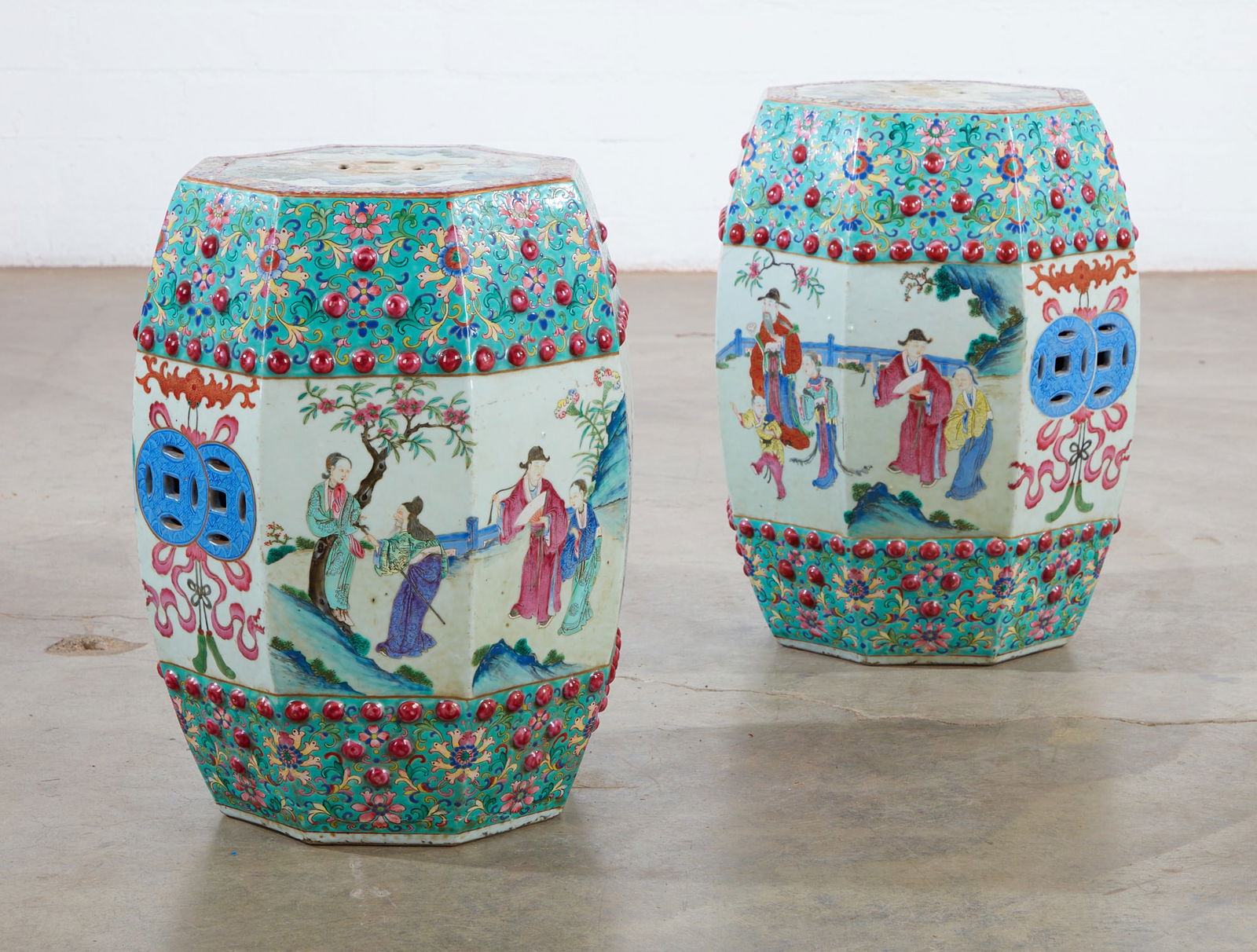 Two Chinese porcelain famille verte garden stools (1 of 6)
