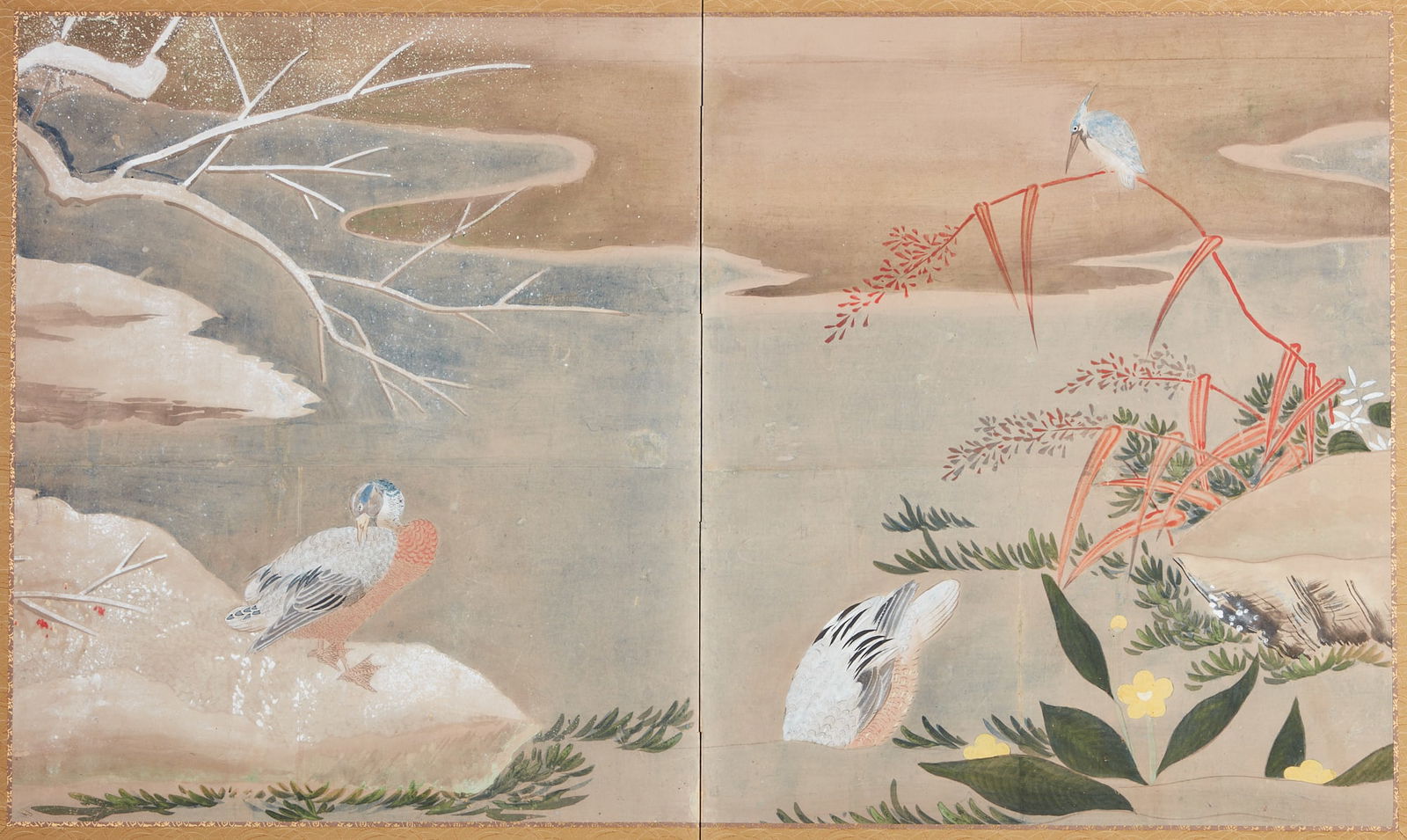 A Japanese two panel screen (1 of 5)