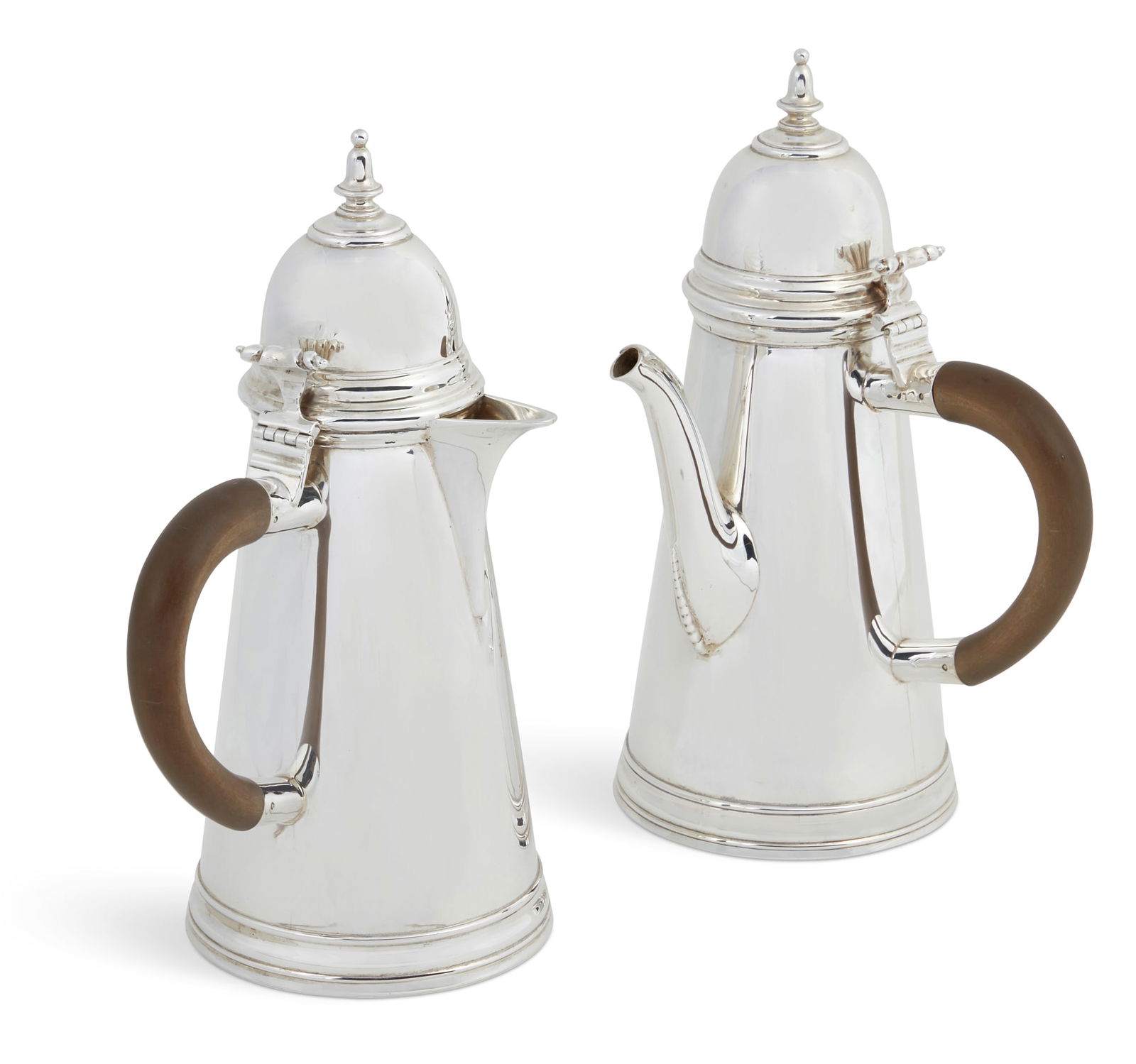 A two piece English sterling silver coffee set (1 of 7)