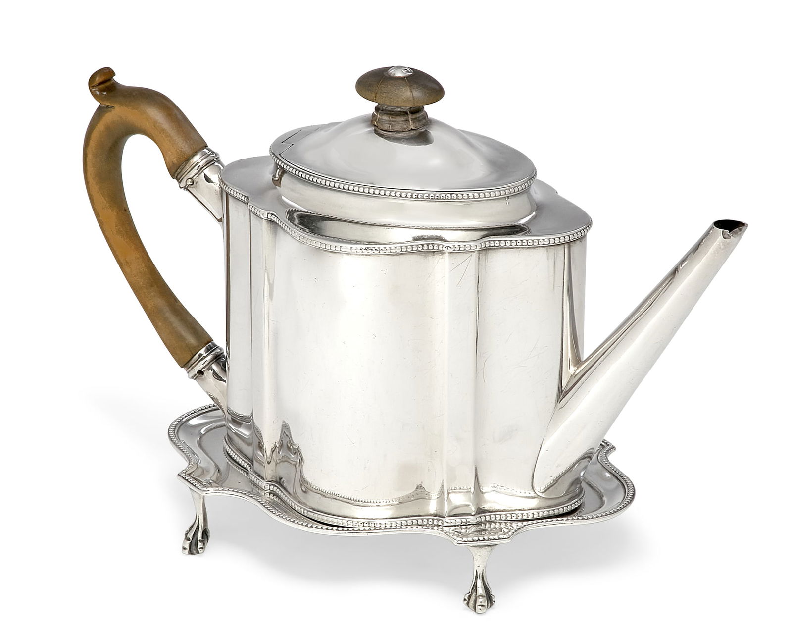 A George III sterling silver teapot and stand (1 of 6)