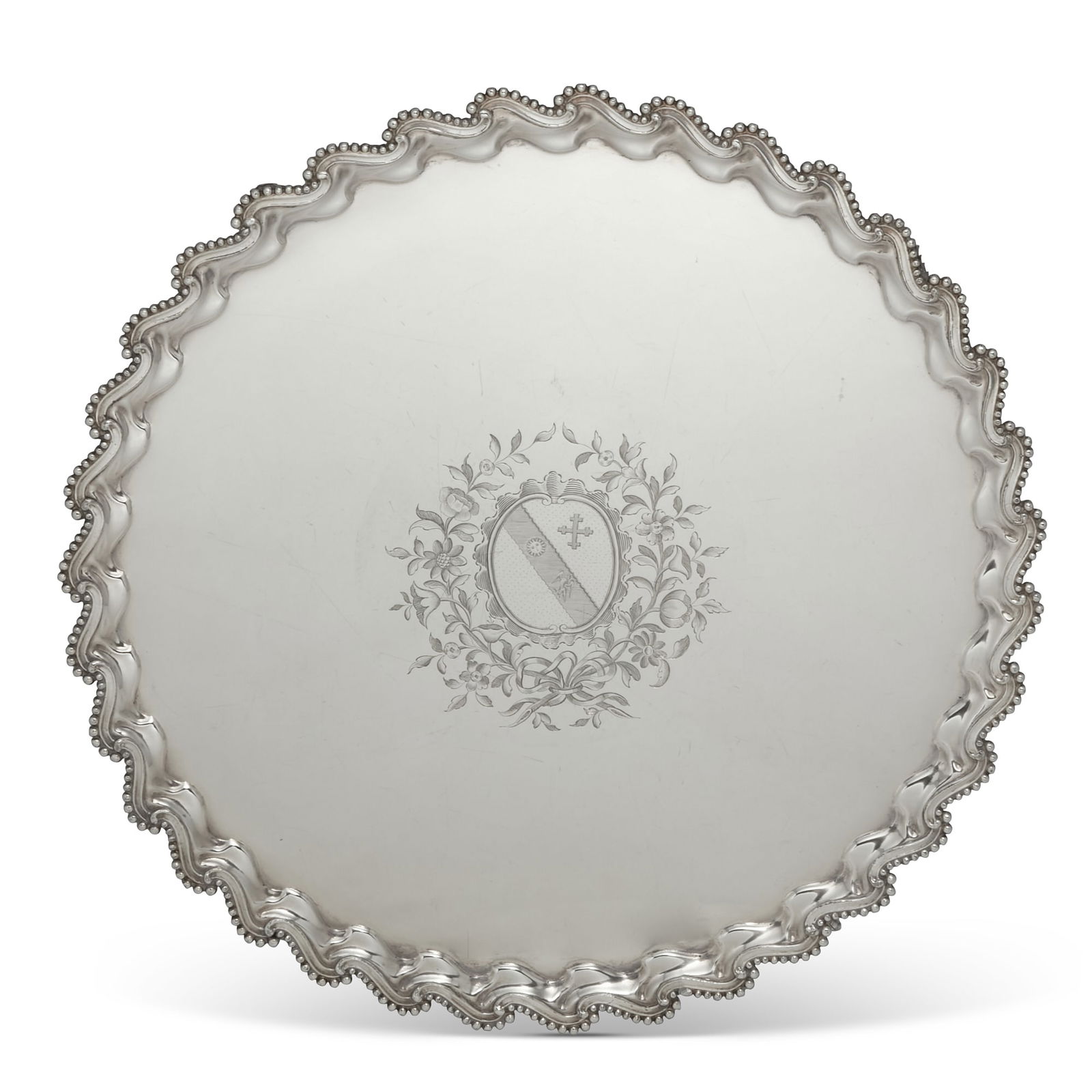 A Georgian Old Sheffield Plate footed salver (1 of 6)