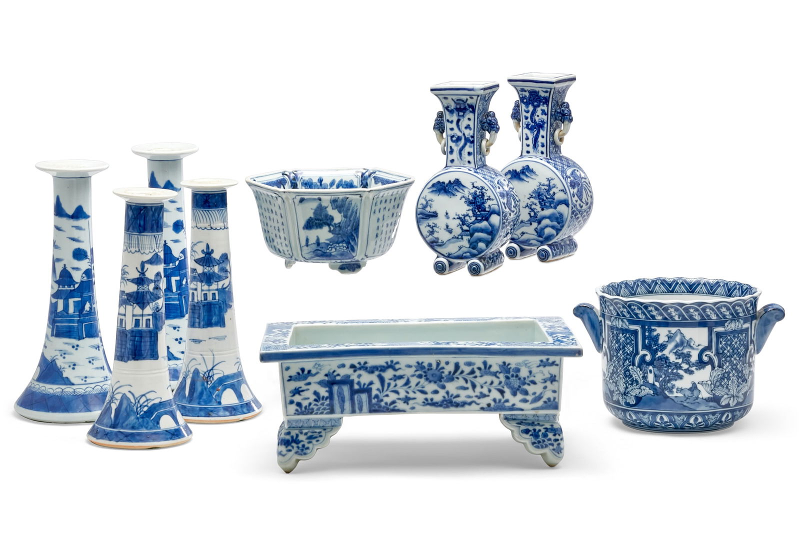 Nine Asian blue and white ceramic tablewares (1 of 13)