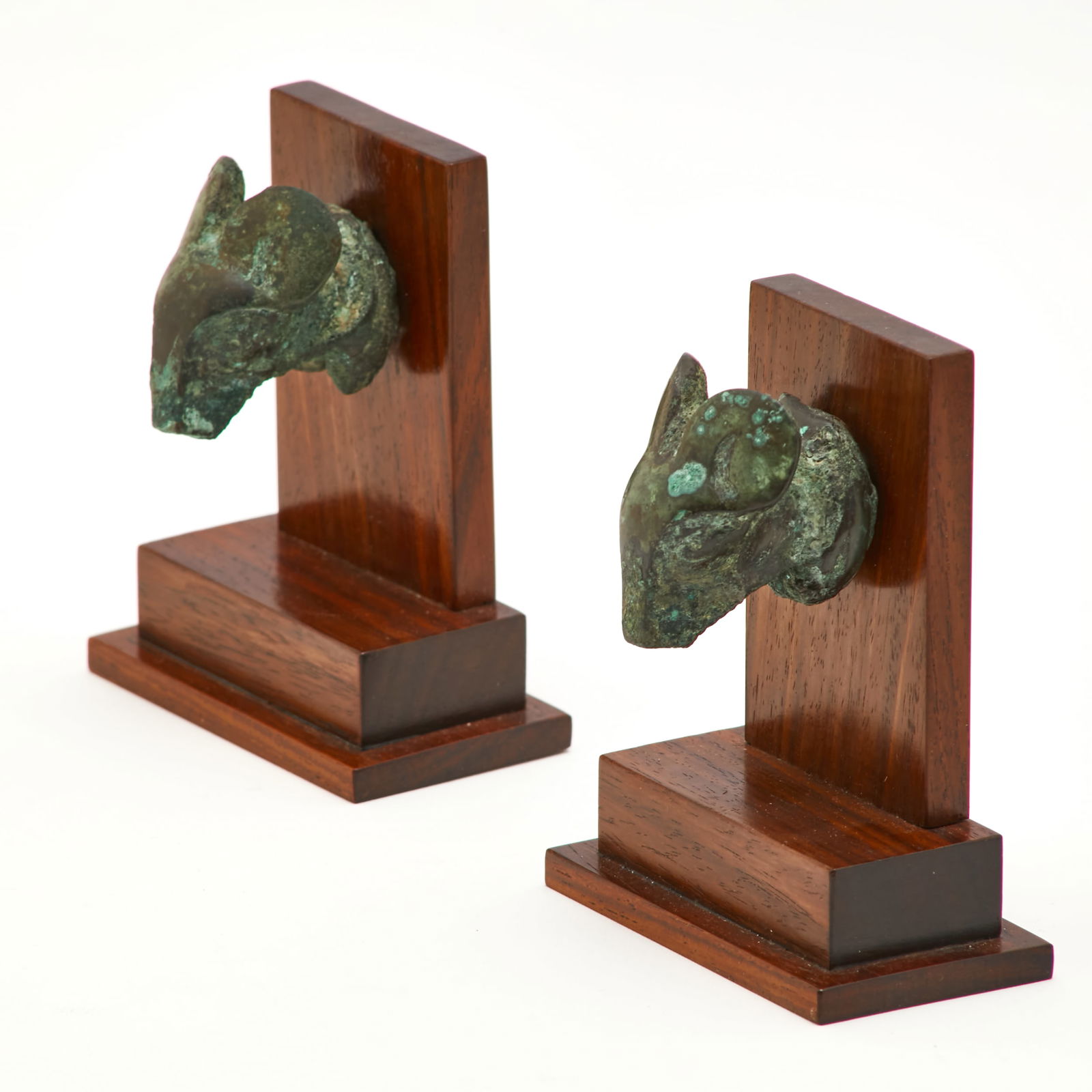 Two Chinese Archaic bronze animal head forms (1 of 8)