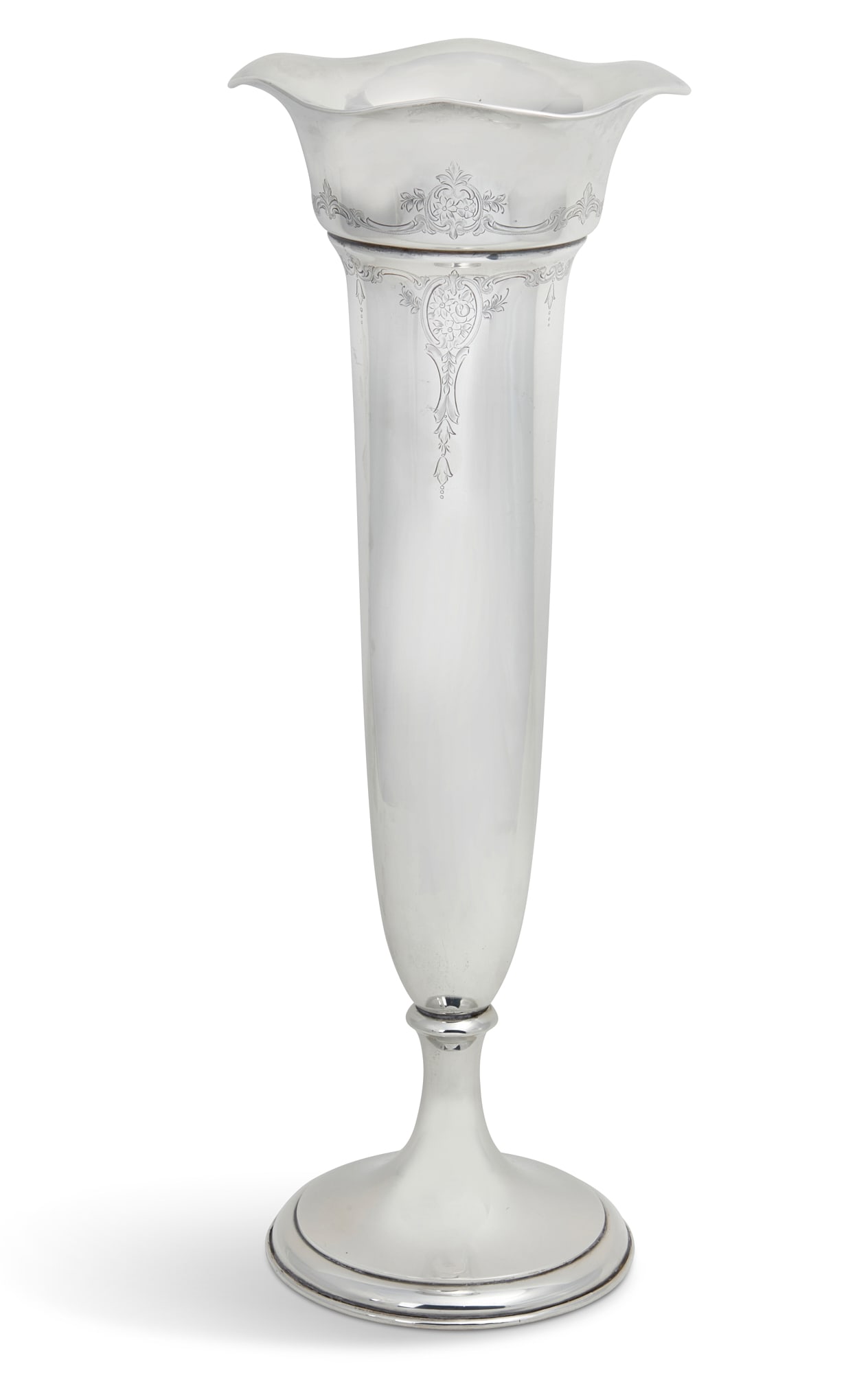 An American weighted sterling silver trumpet vase (1 of 3)