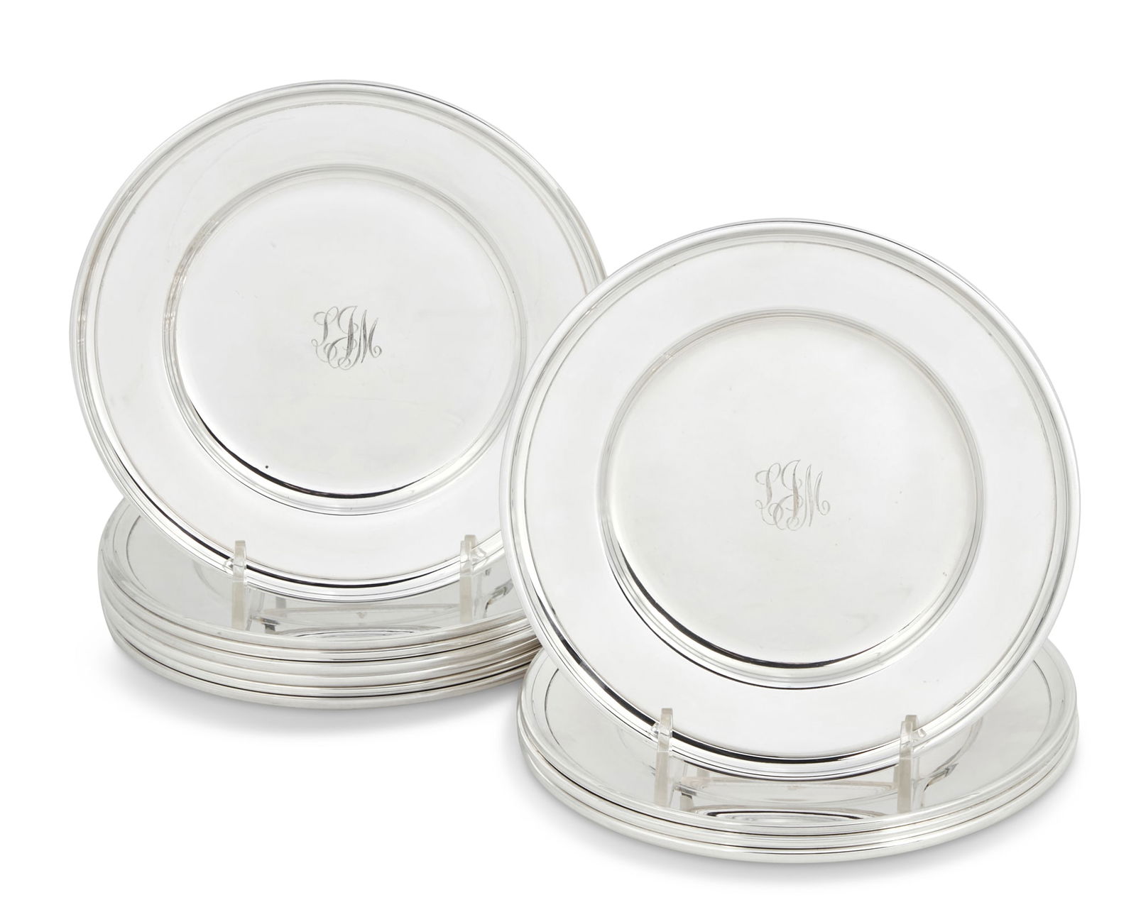 Eleven American sterling silver bread plates (1 of 3)