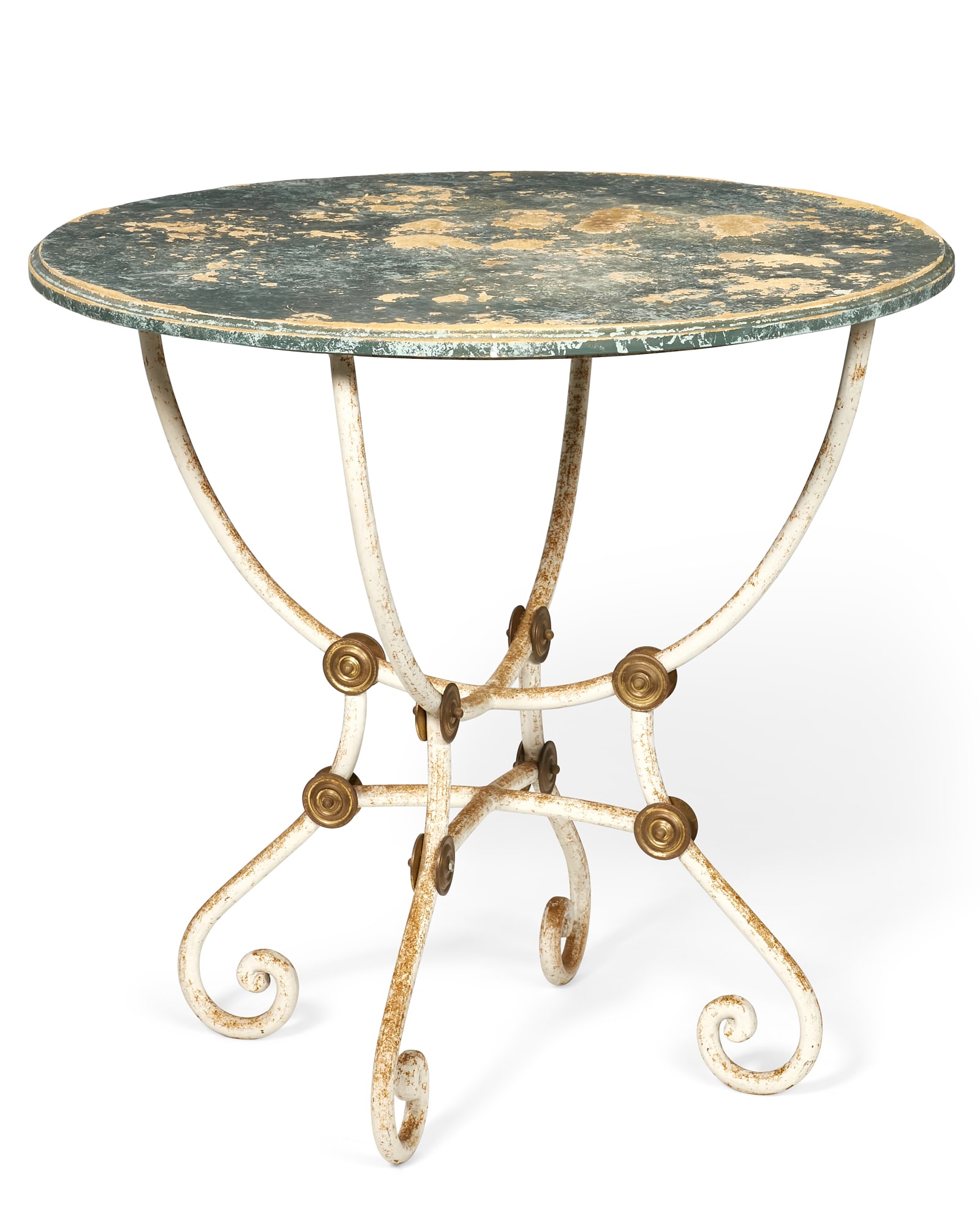 A Continental painted iron circular garden table (1 of 4)