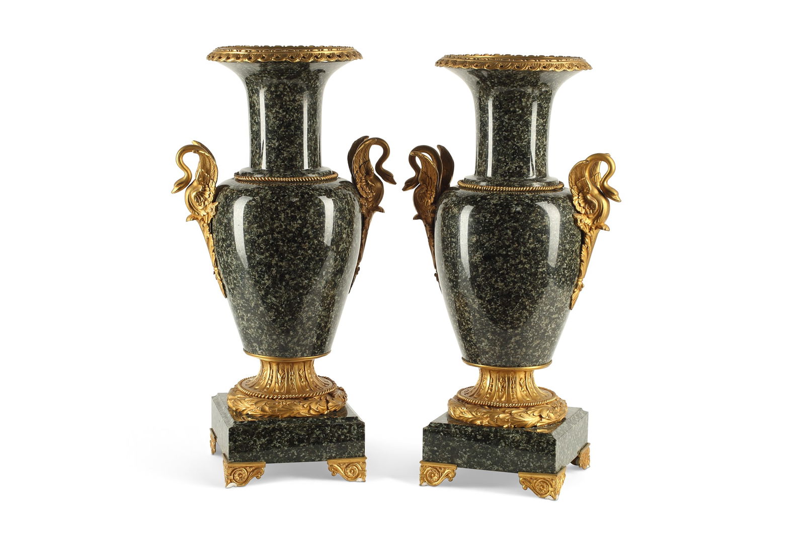 A pair of Louis XVI style granite urns (1 of 9)