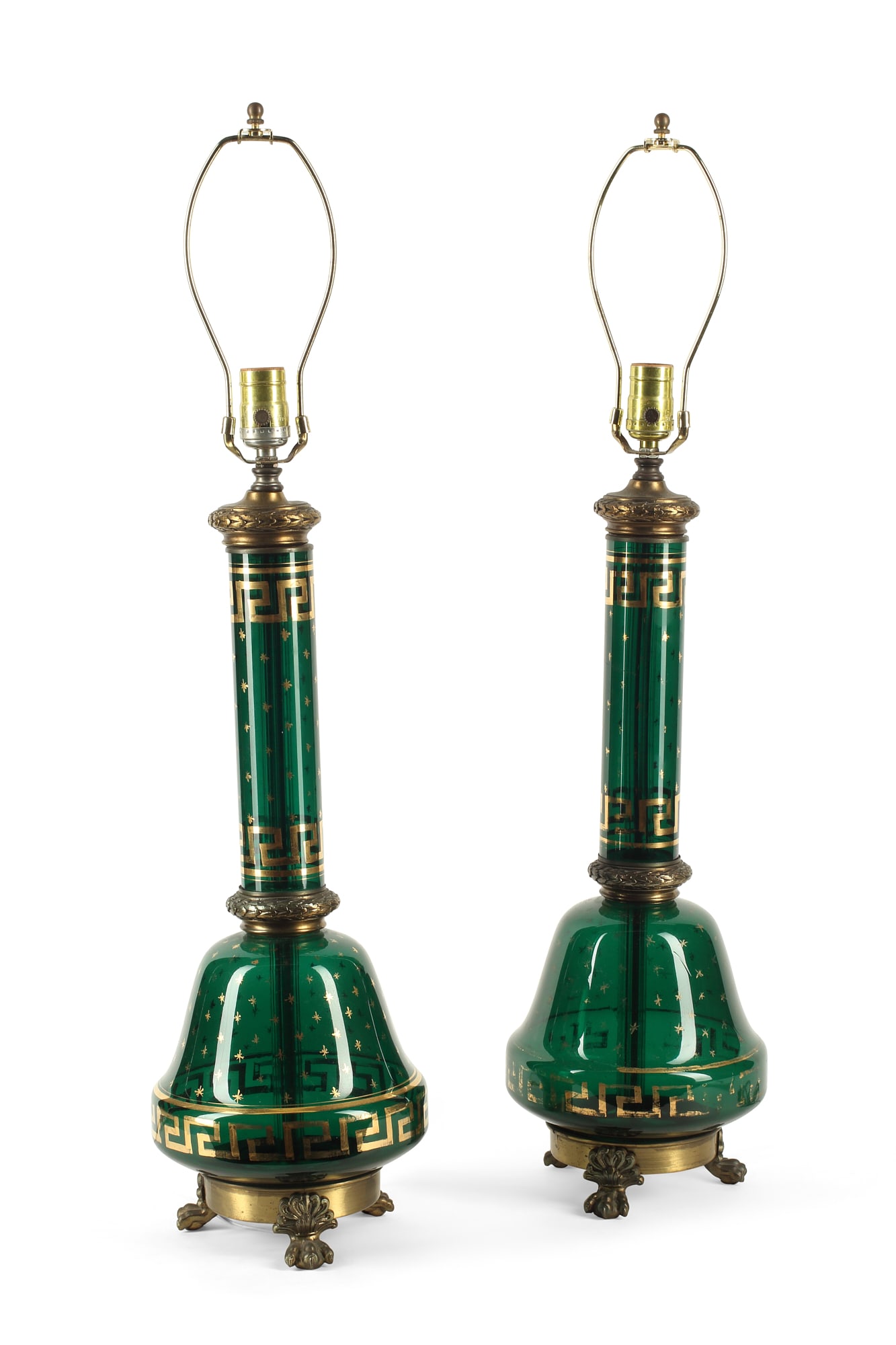 A pair of Neoclassical style glass table lamps (1 of 1)