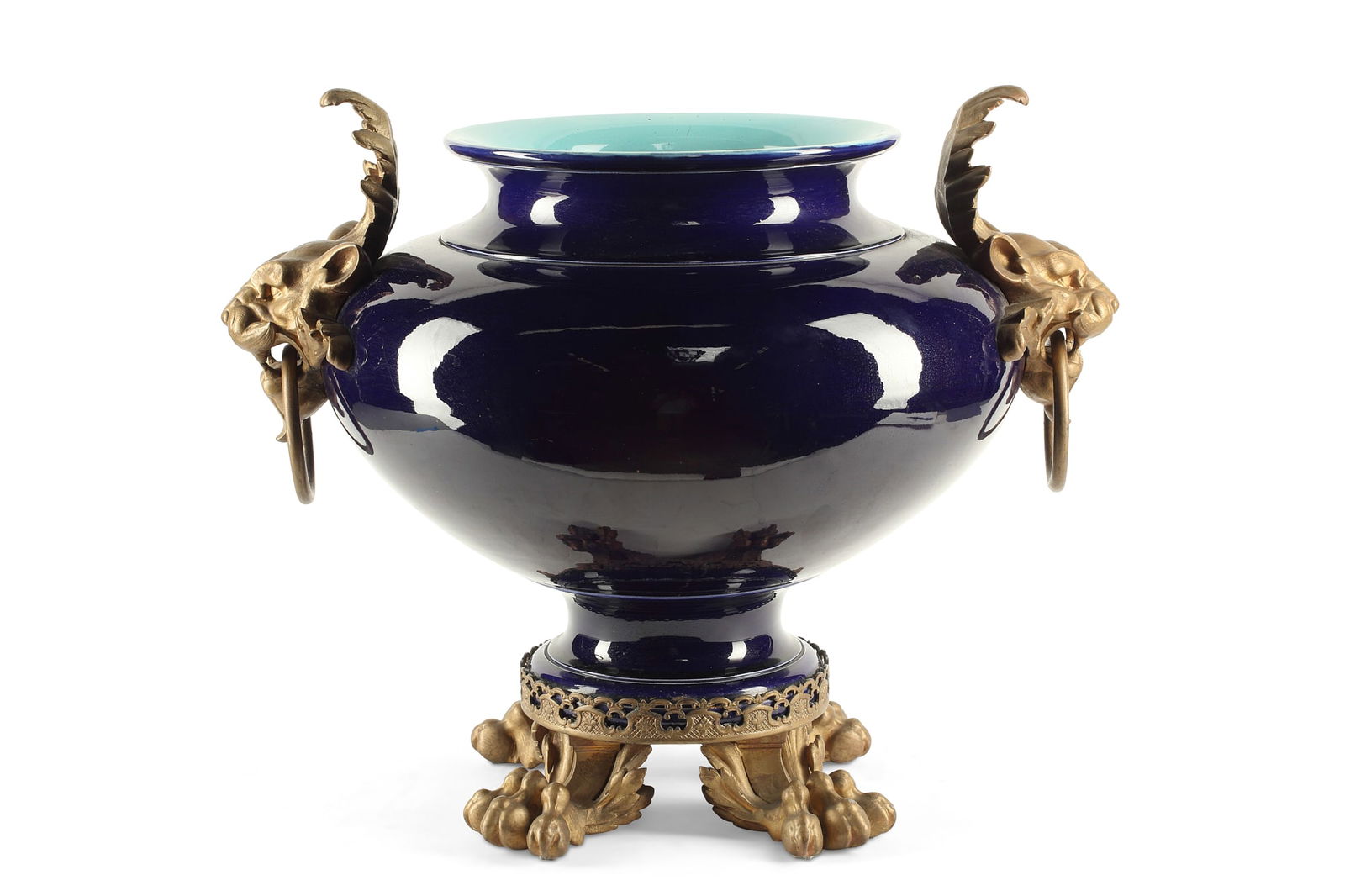 A Continental glazed earthenware jardiniere (1 of 2)