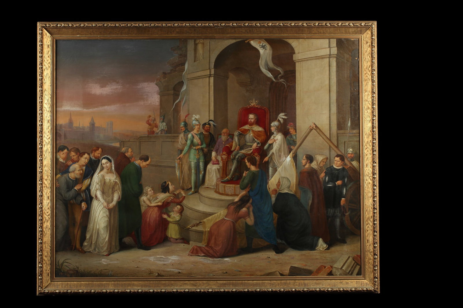 W. Harsewinkel , An Audience with the King: W. Harsewinkel An Audience with the King oil on panel signed lower right, dated 1860(?) 41 x 52in (104 x 132cm)