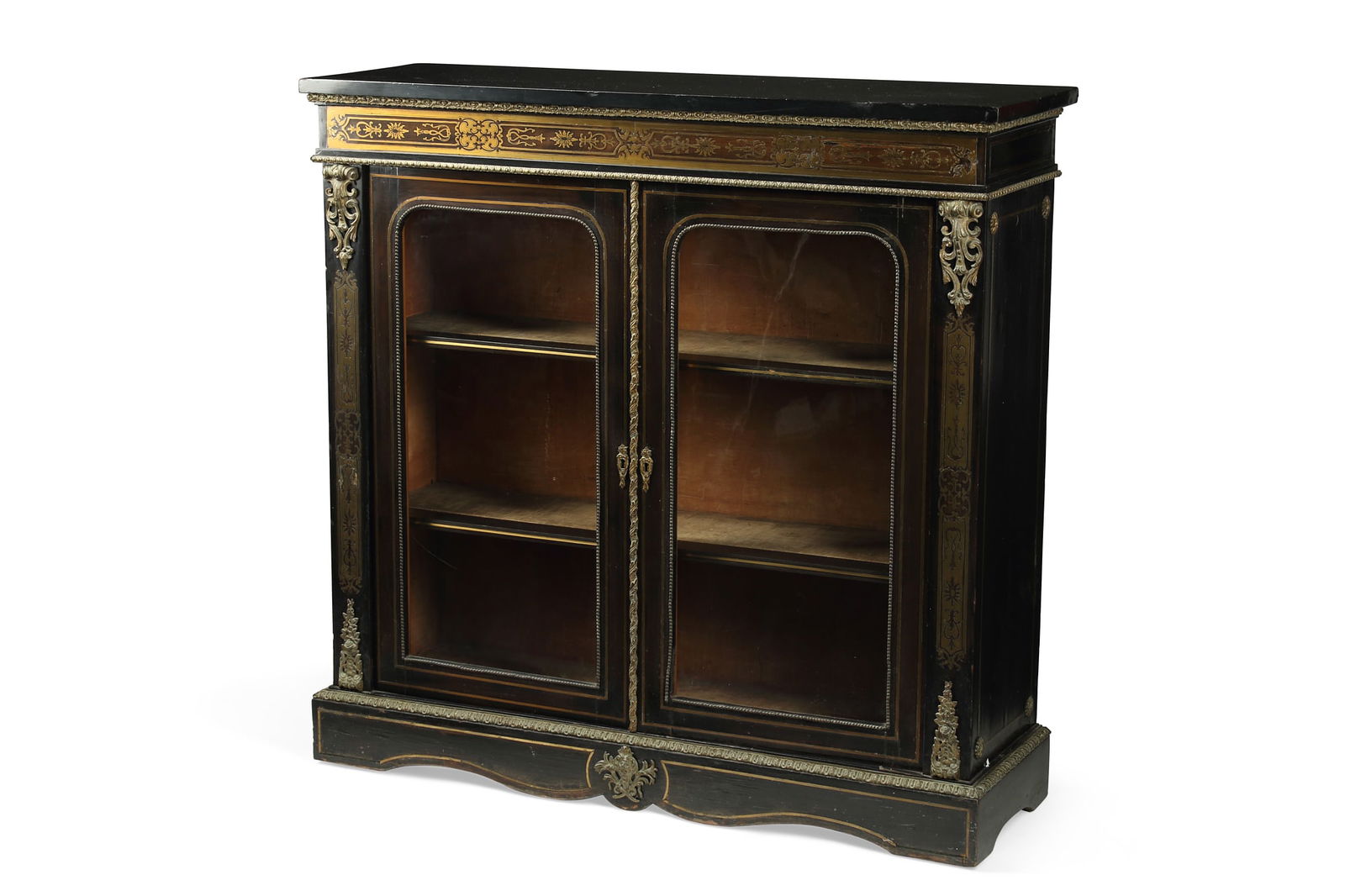 A Napoleon III Boulle ebonized display cabinet (1 of 1)