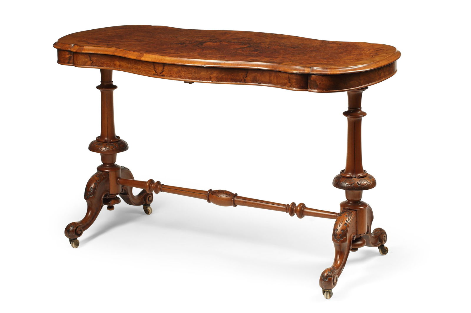 A Victorian burl walnut center table (1 of 1)