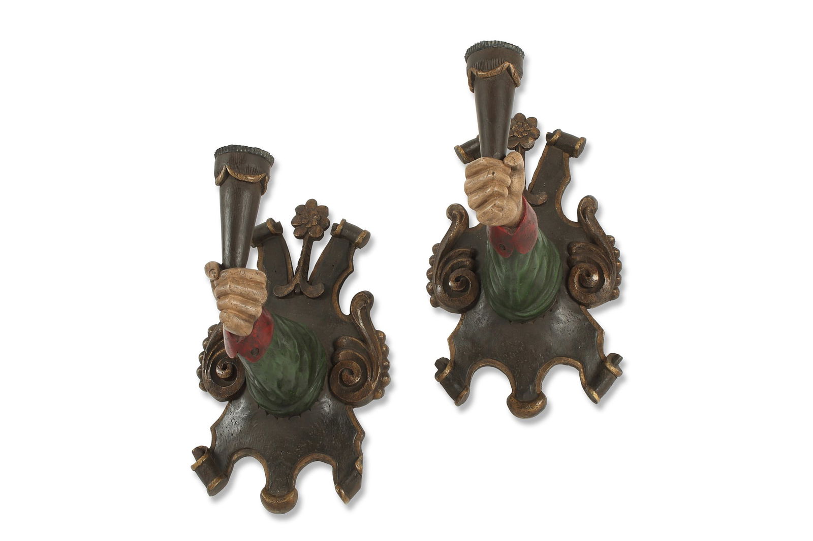 A pair of Renaissance style carved wall prickets (1 of 1)
