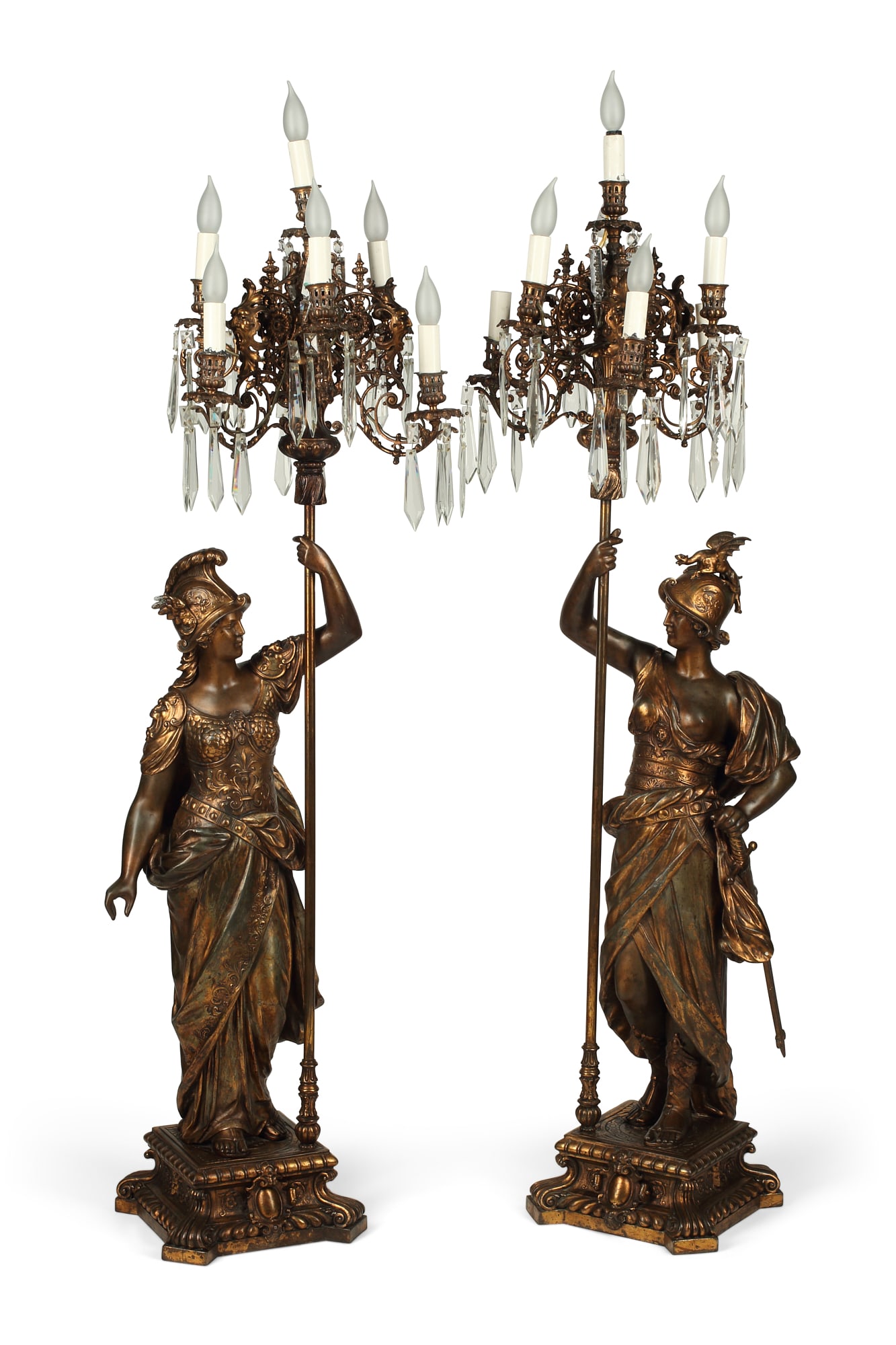 A pair of gilt figural seven light candelabra (1 of 1)