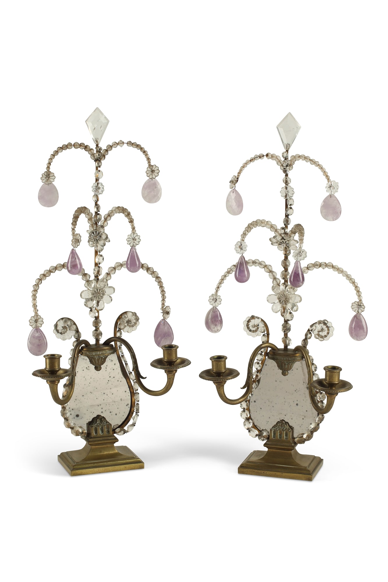 A pair of Neoclassical style two light candelabra (1 of 13)
