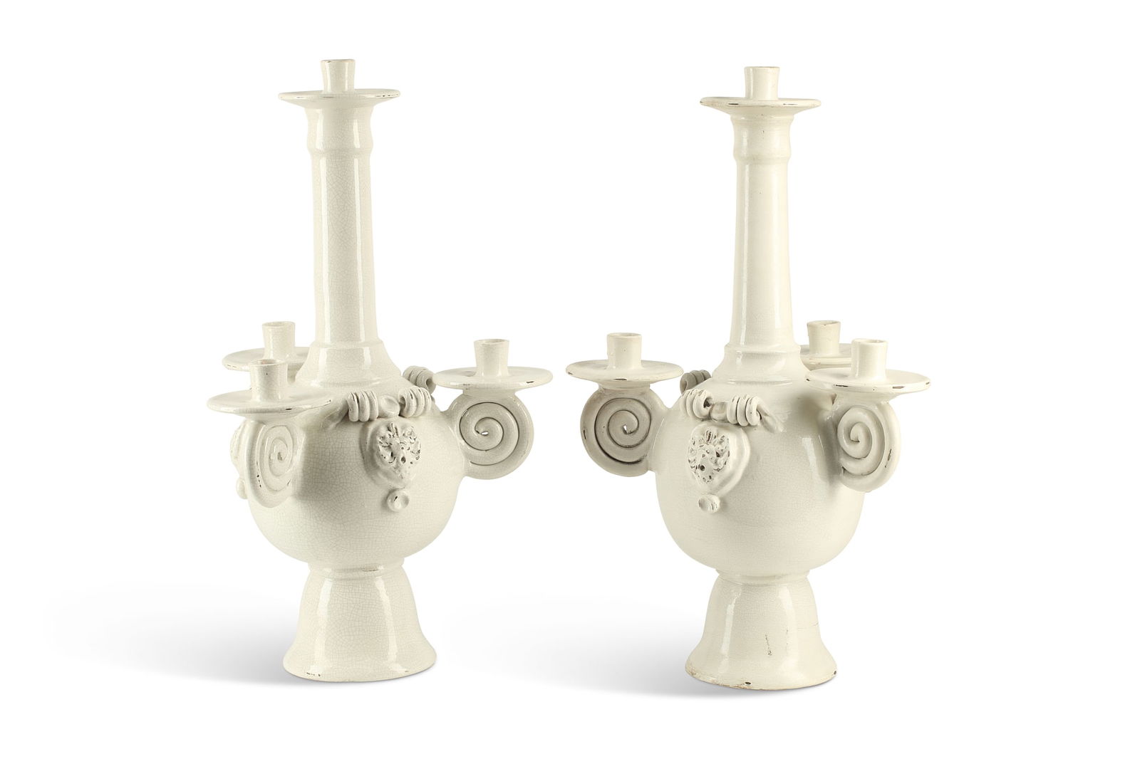 A pair of Italian earthenware candelabra (1 of 6)