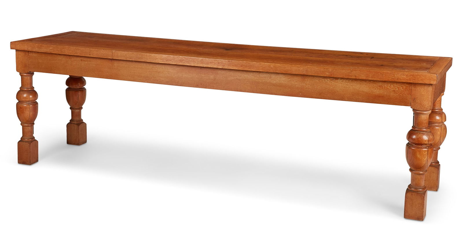 A Continental Baroque style oak refectory table (1 of 3)